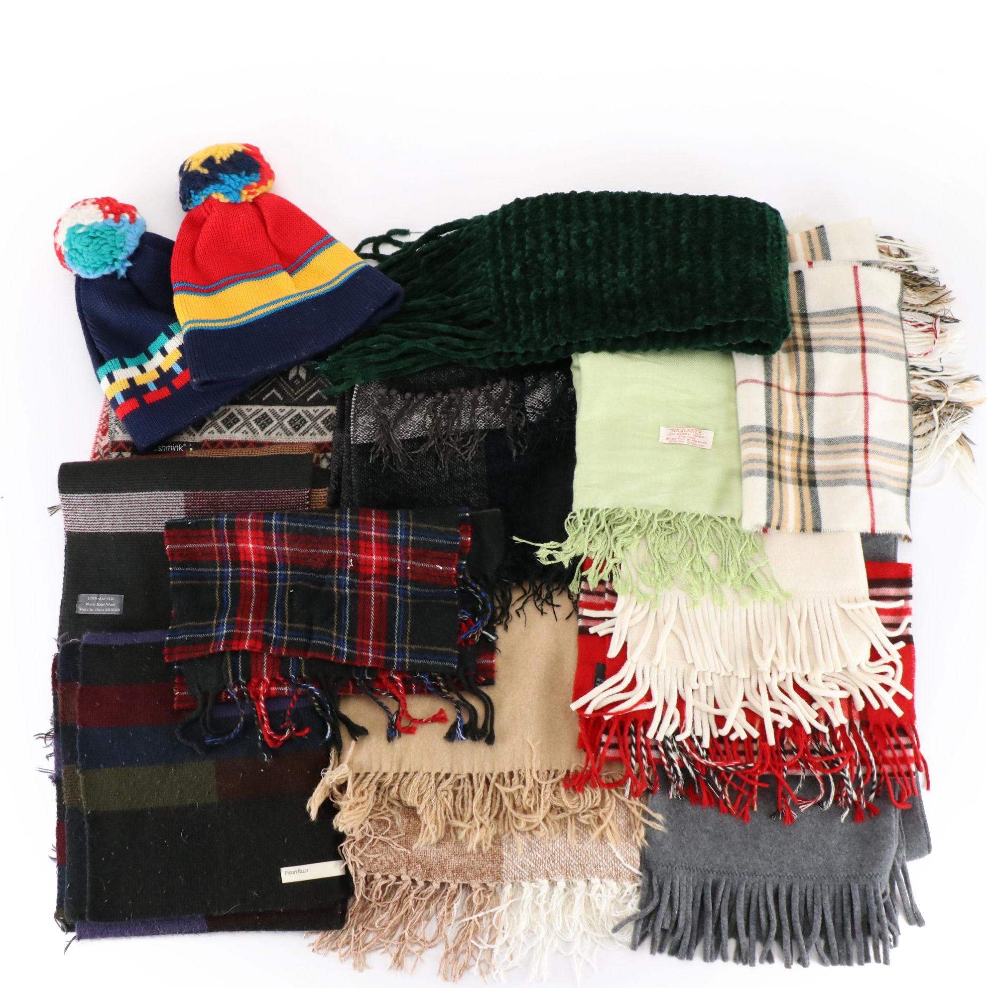 Perry Ellis, Smiley, Pashmire, Cashmink and Other Hats and Scarves
