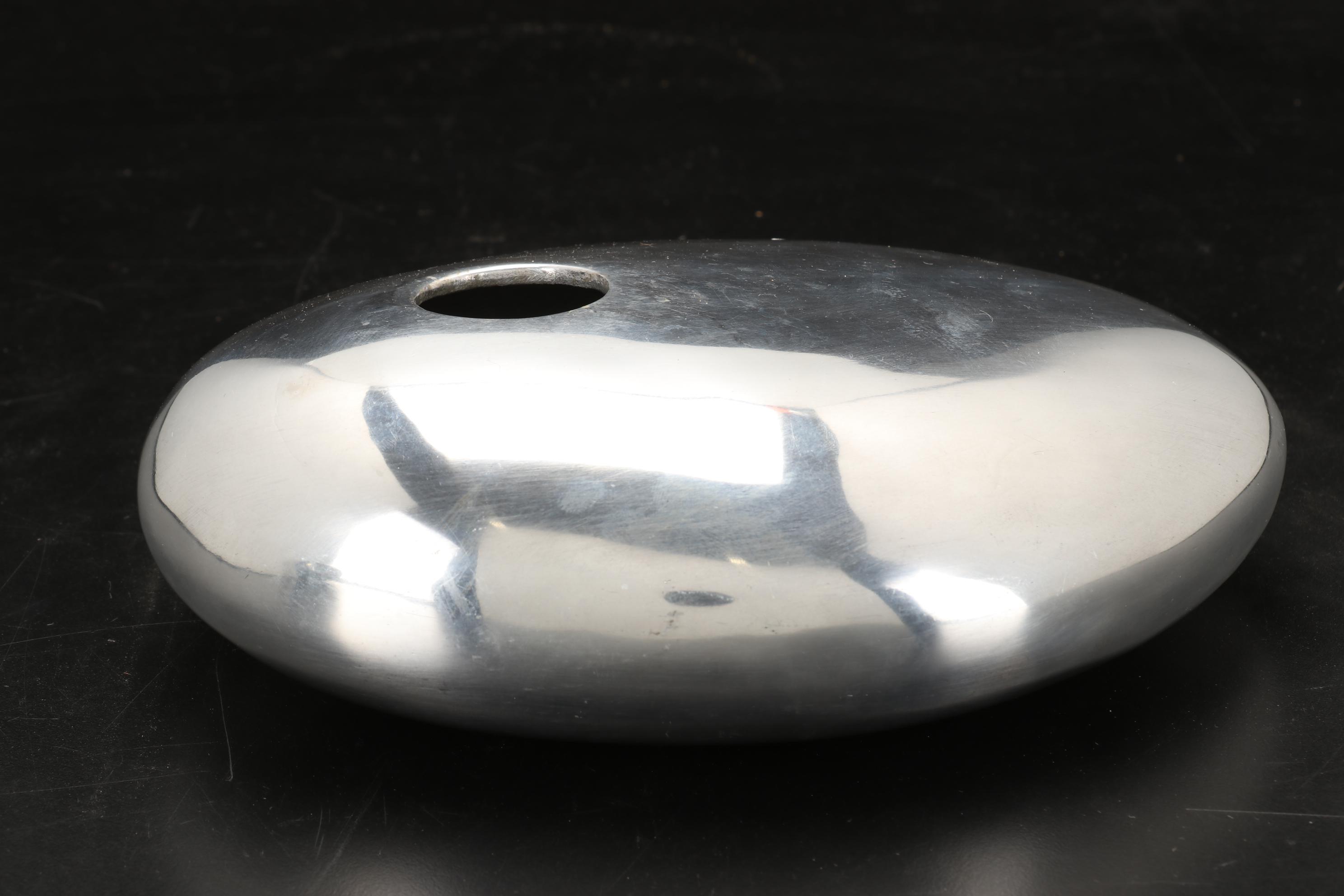 Michael Aram Polished Aluminum Ikebana Vase with Robert Eickholt Paperweight