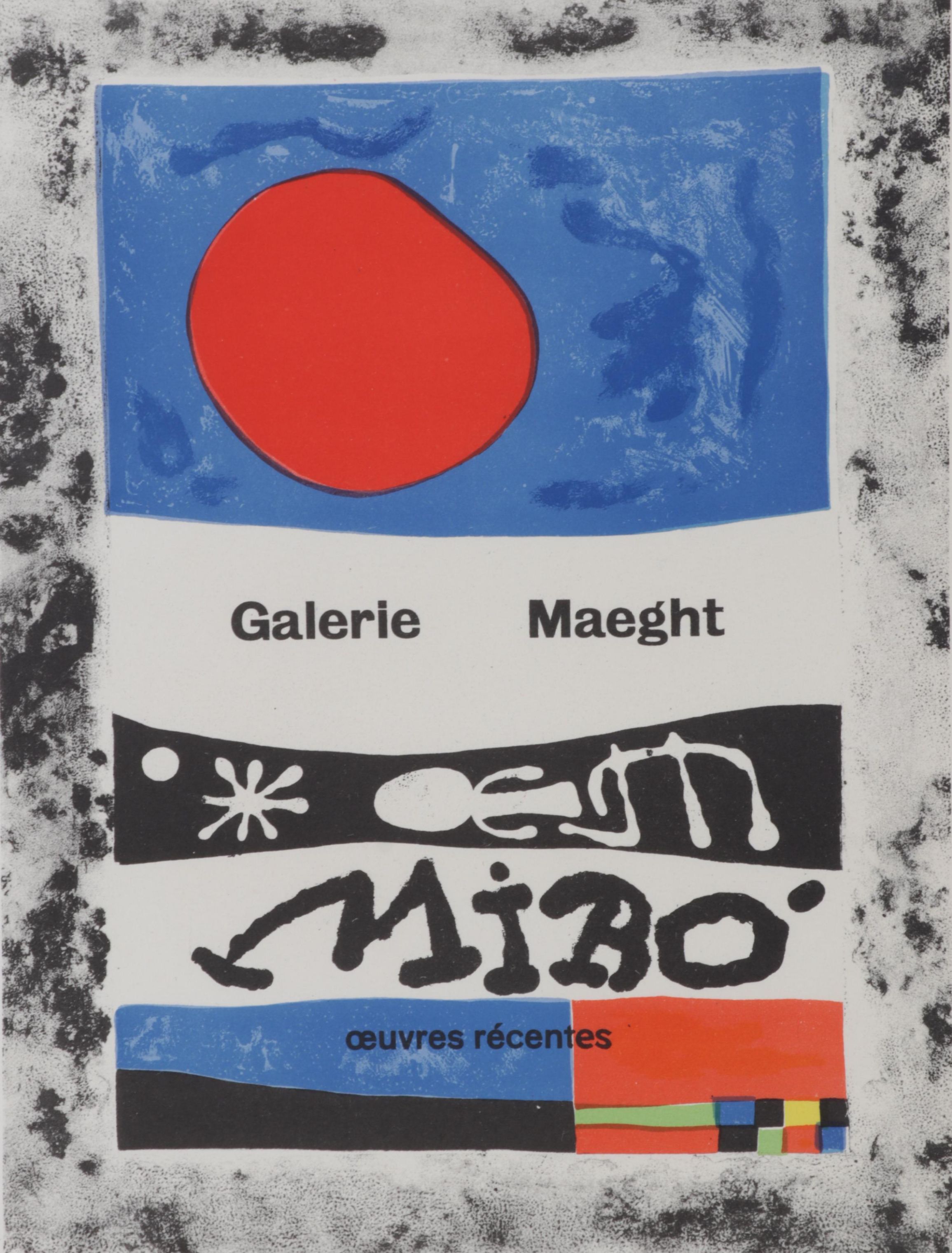 Galerie Maeght Color Lithograph After Joan Miró "Miró - Oeuvres récentes," 1959
