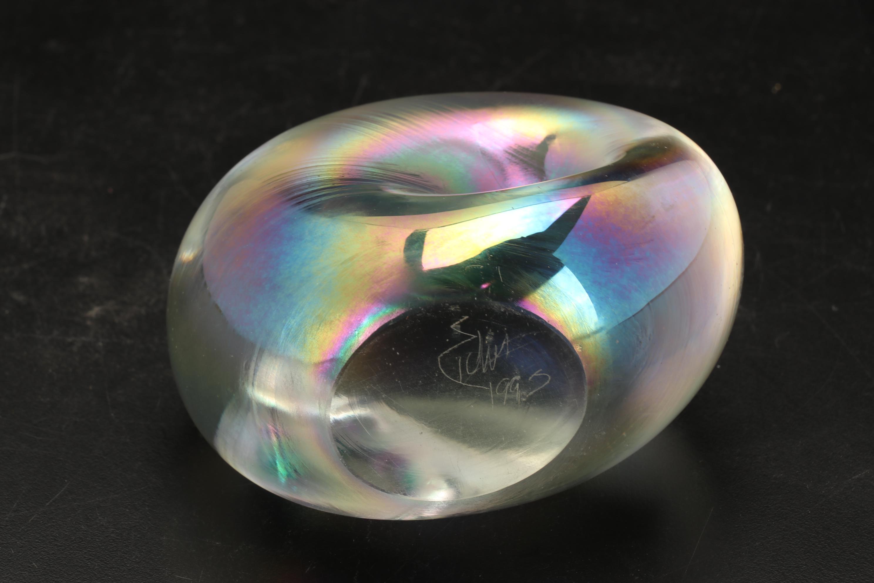 Michael Aram Polished Aluminum Ikebana Vase with Robert Eickholt Paperweight