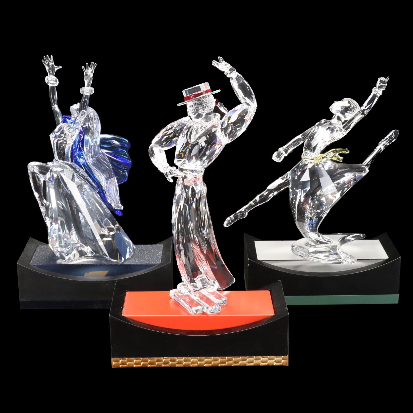 Swarovski Magic of Dance "Isadora," "Antonio," and "Anna" Crystal Figurines