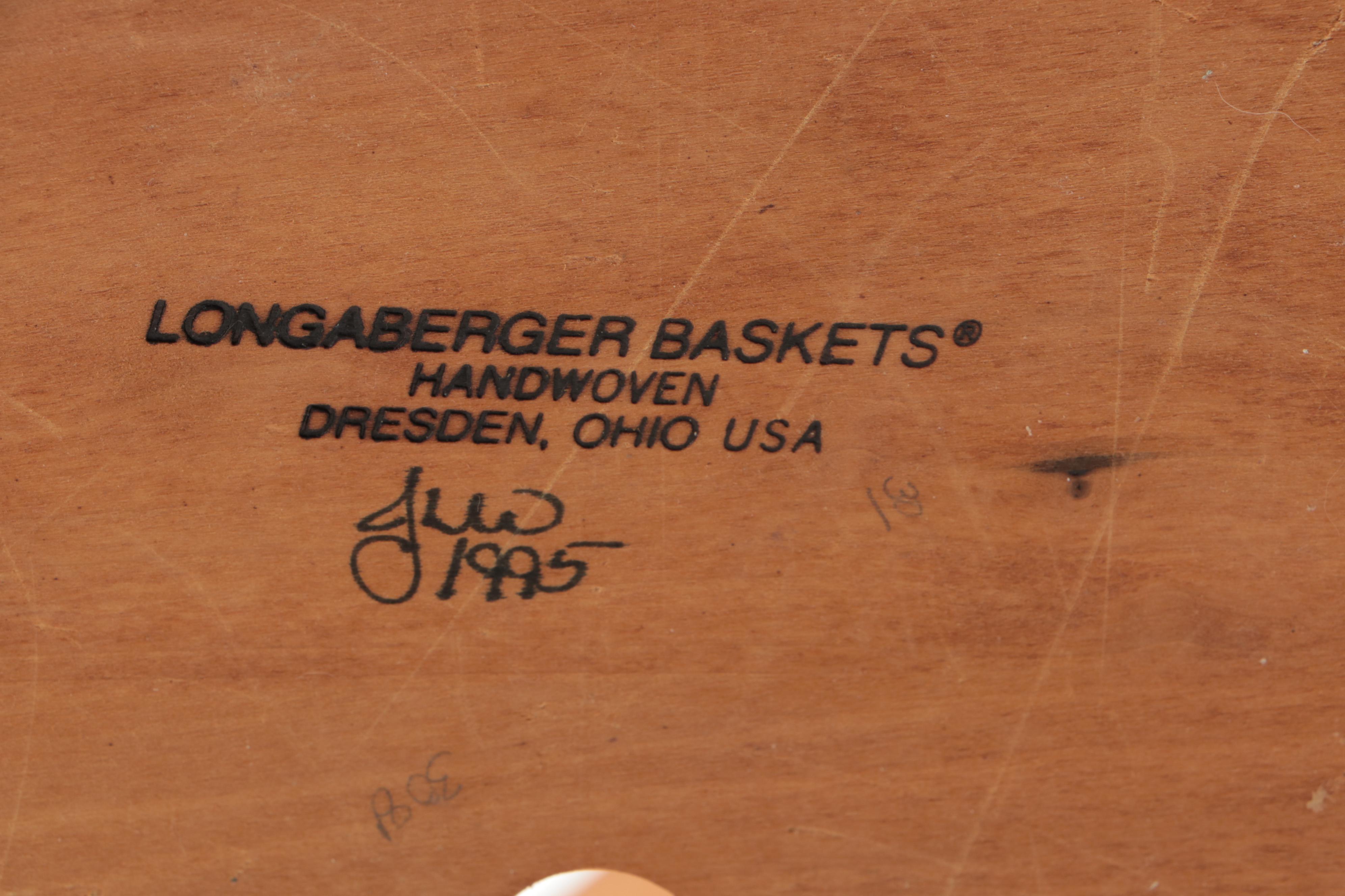 Longaberger Lidded Sewing Basket and Other Basket