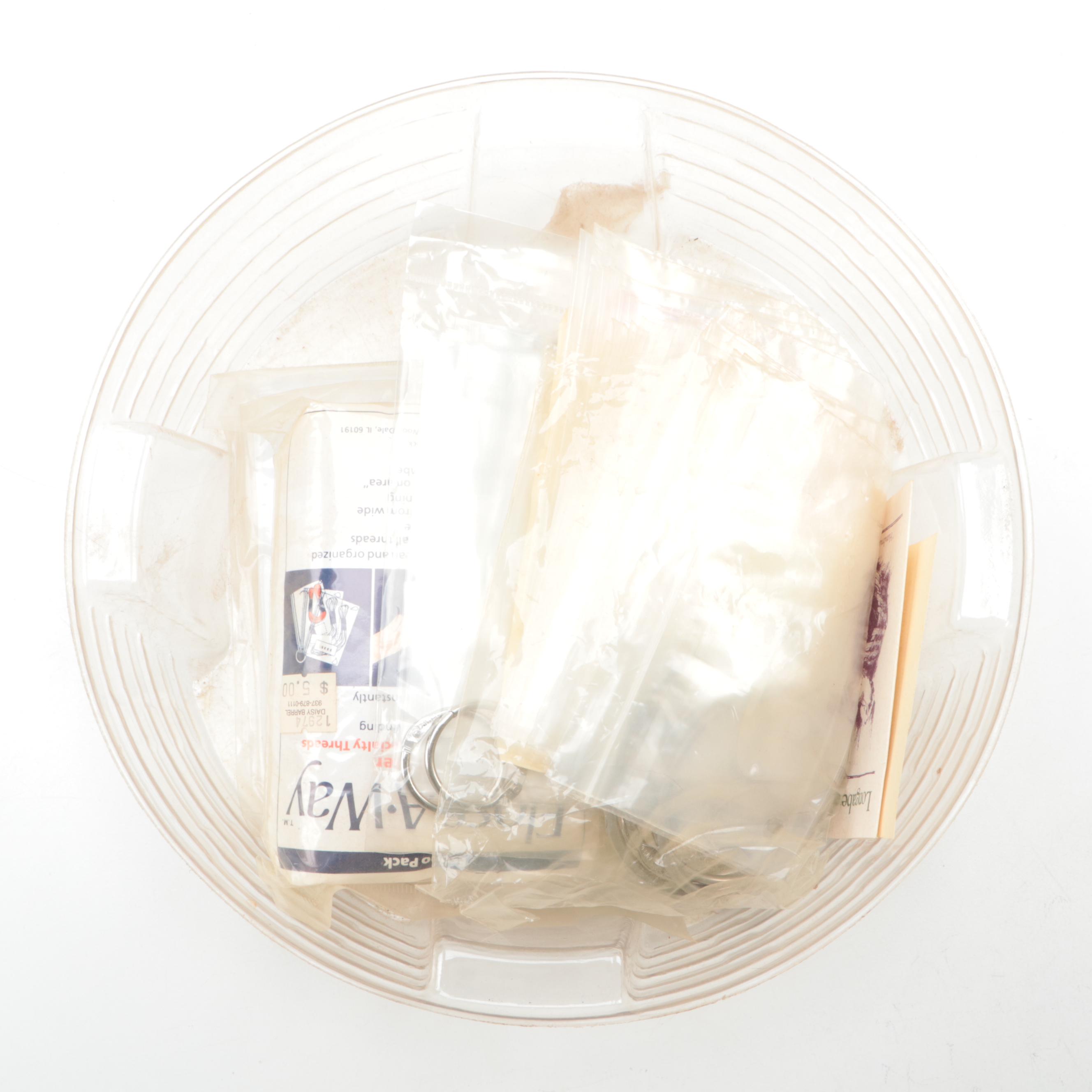 Longaberger Lidded Sewing Basket and Other Basket