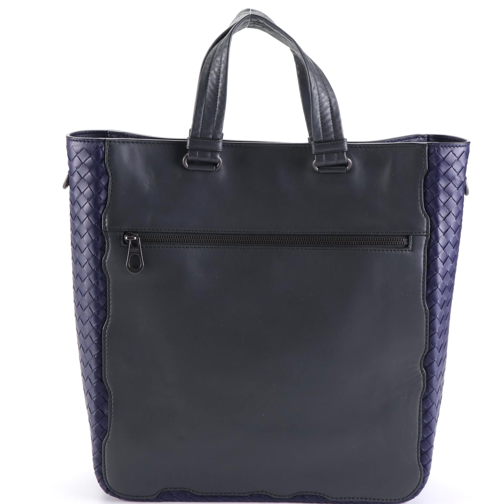 Bottega Veneta Zip Pocket Tote in Smooth and Intrecciato Leather