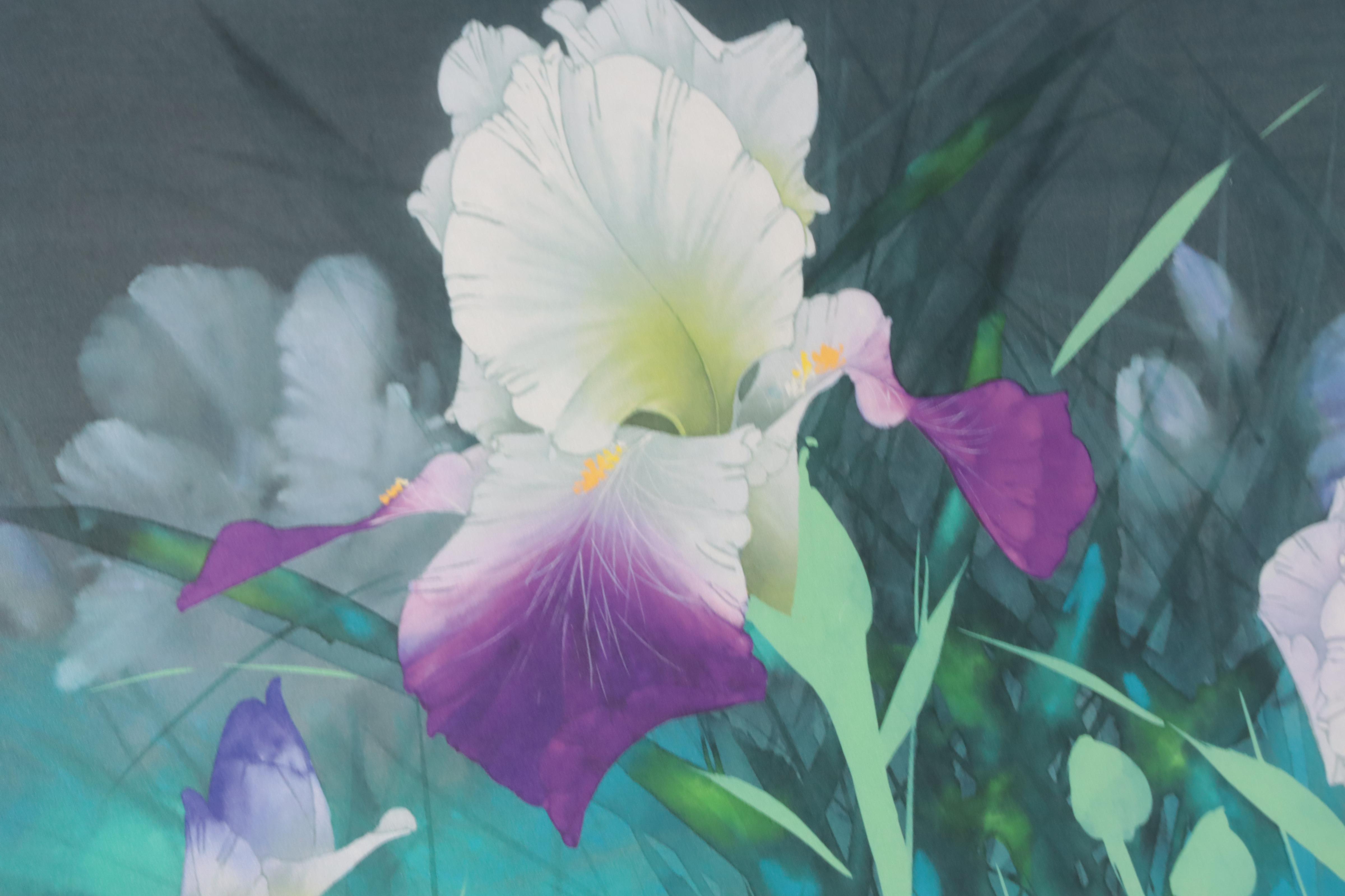 David Lee Giclée of Irises, Late 20th Century