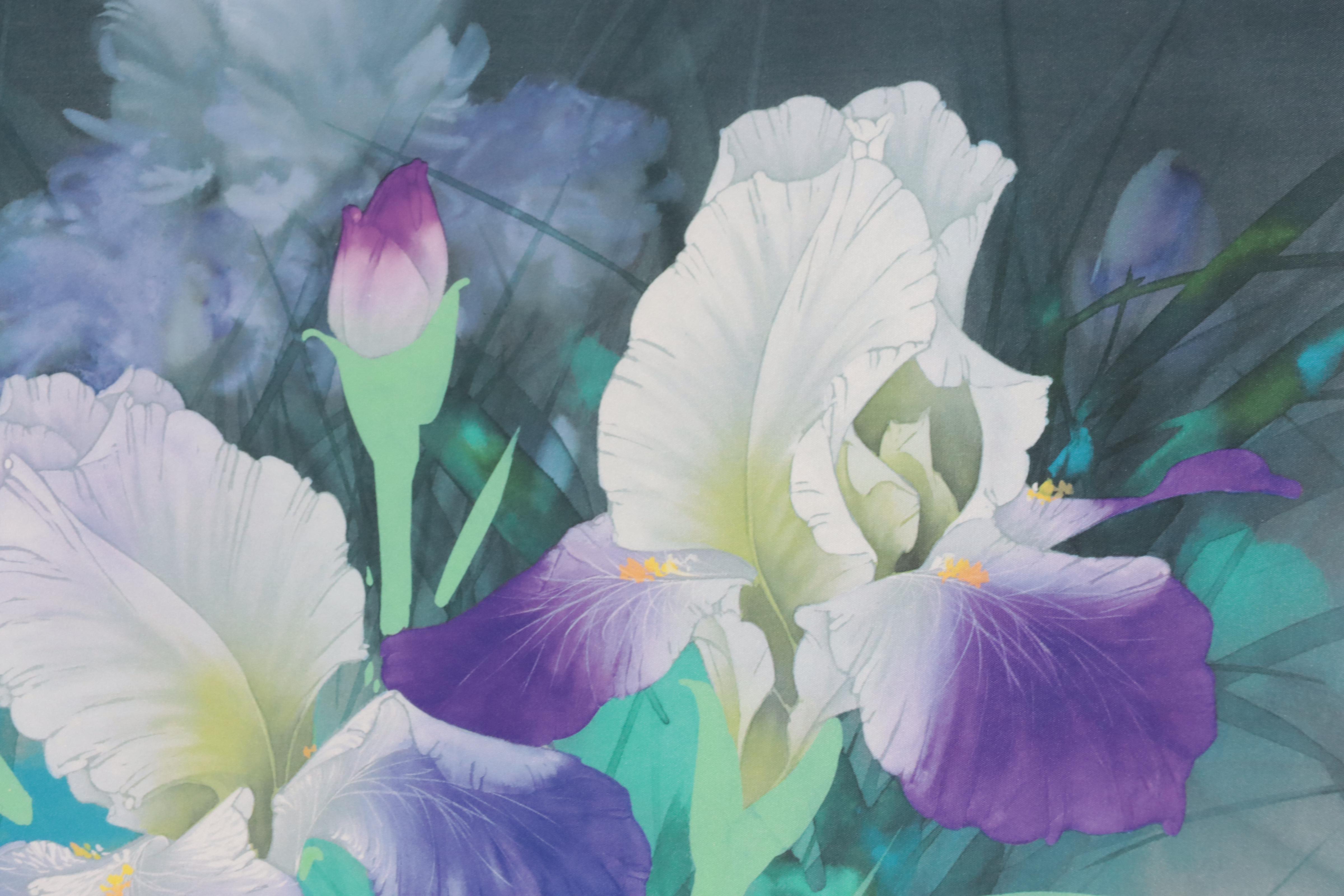 David Lee Giclée of Irises, Late 20th Century