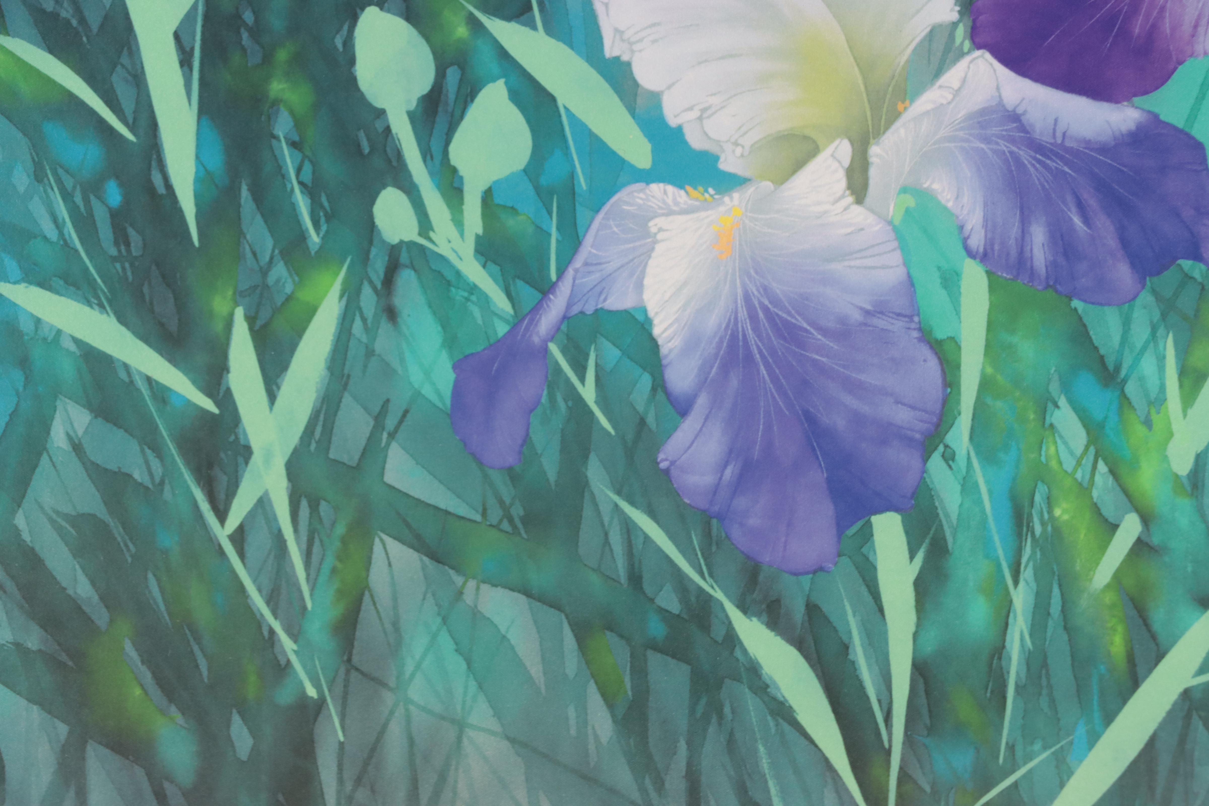 David Lee Giclée of Irises, Late 20th Century