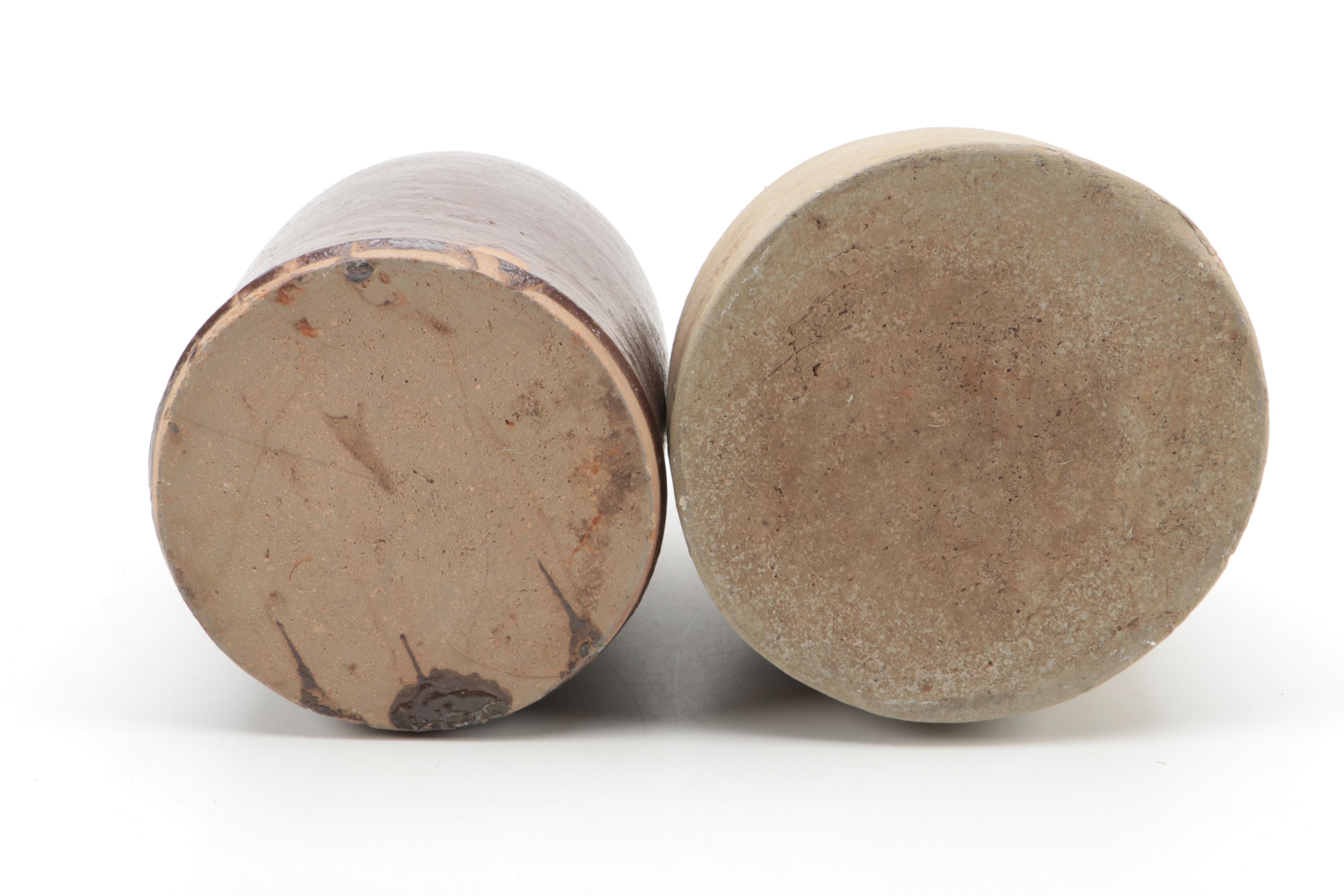 Stoneware Wax Seal Canning Jars, Late 19th/ Early 20th Century