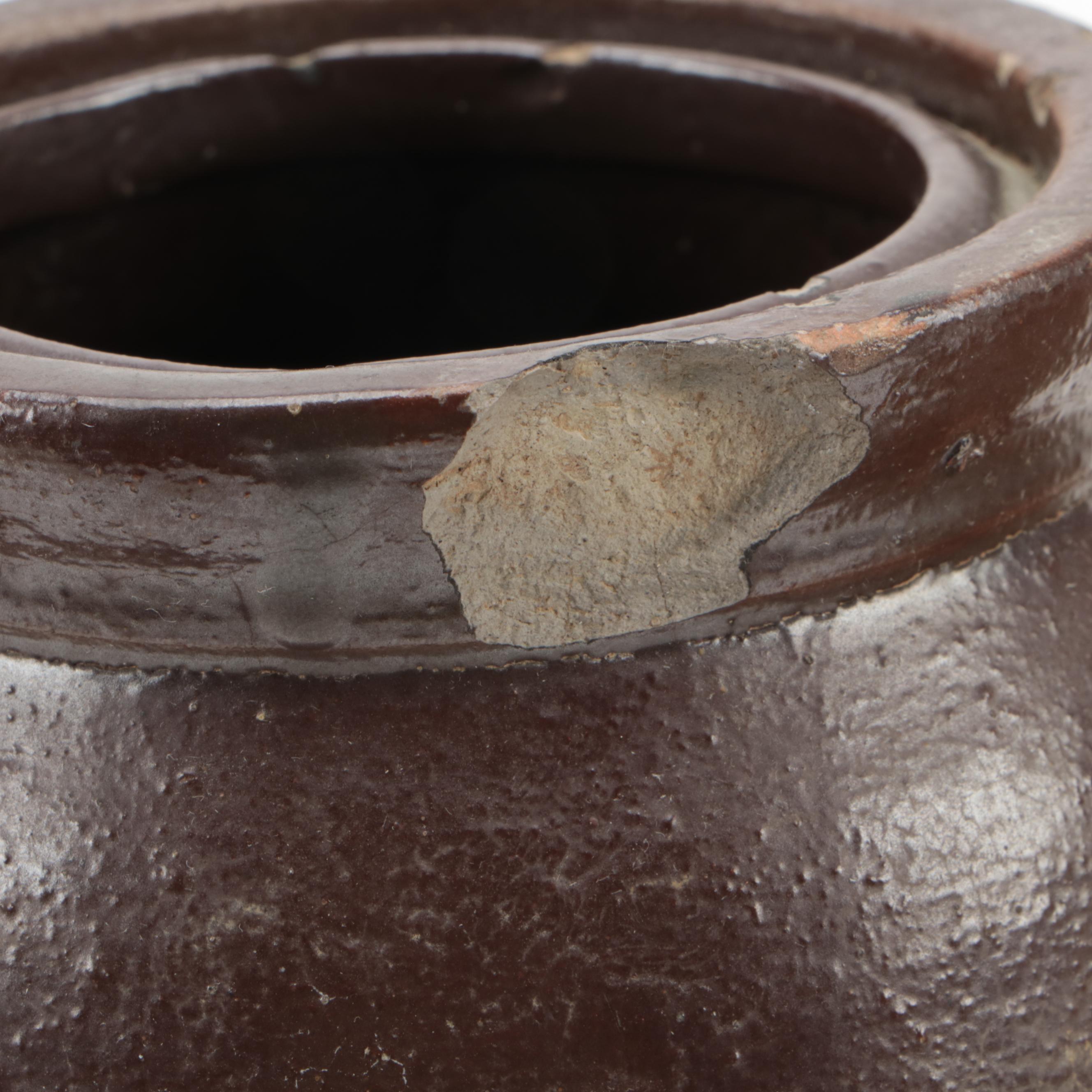 Stoneware Wax Seal Canning Jars, Late 19th/ Early 20th Century