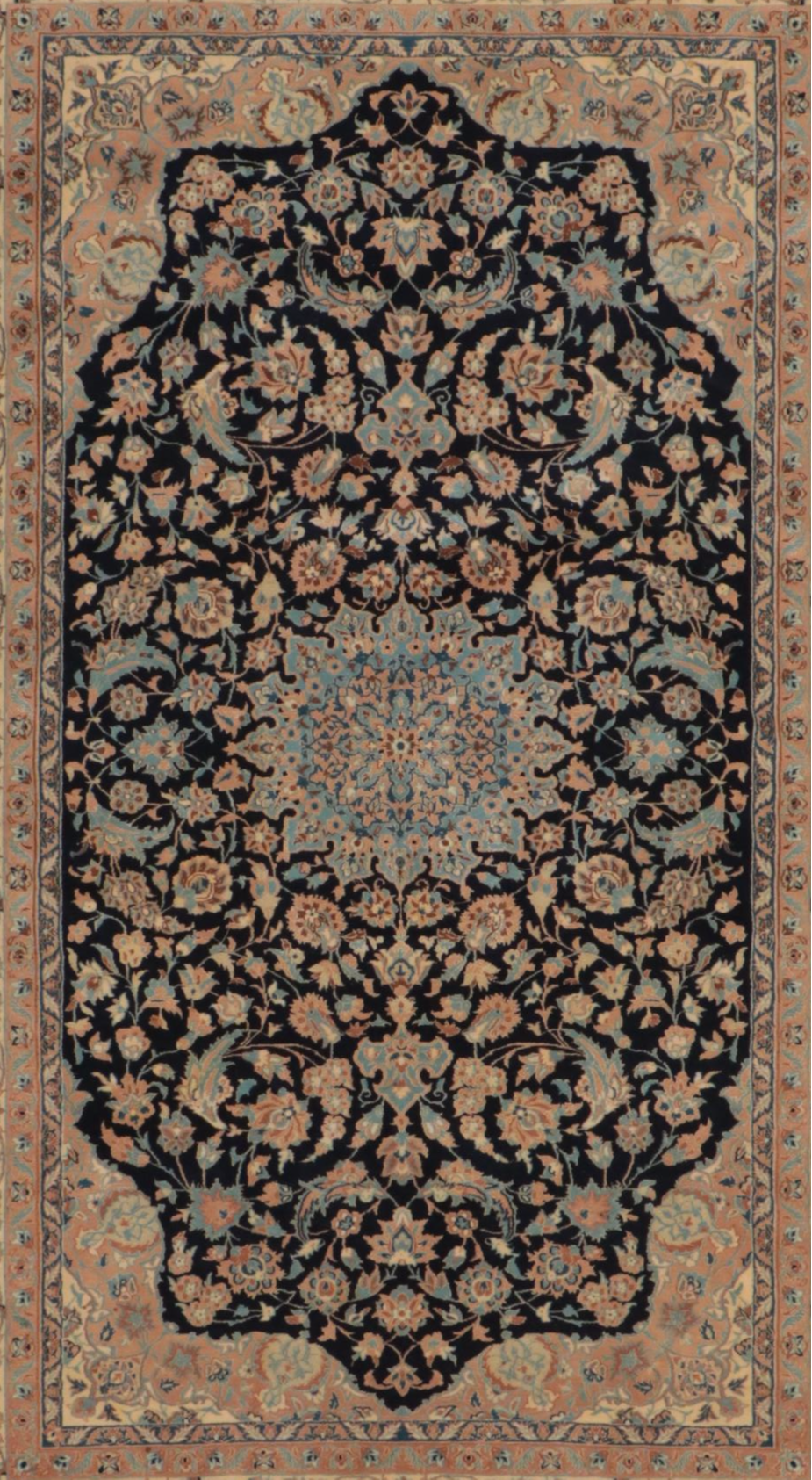 5'6 x 9'5 Hand-Knotted Sino-Persian Sarouk Style Area Rug
