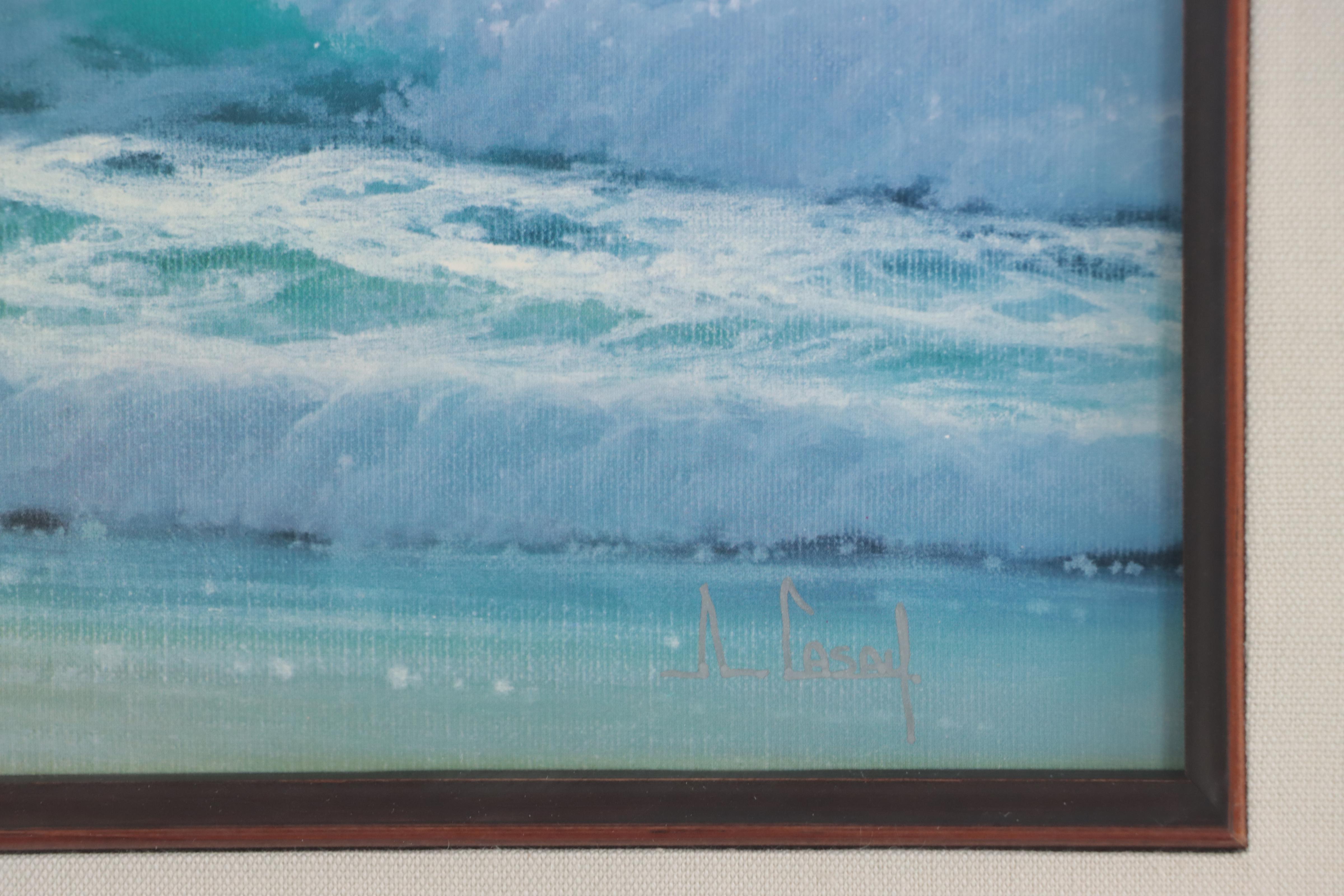 Anthony Casay Offset Lithograph of Tropical Coast, Late 20th Century