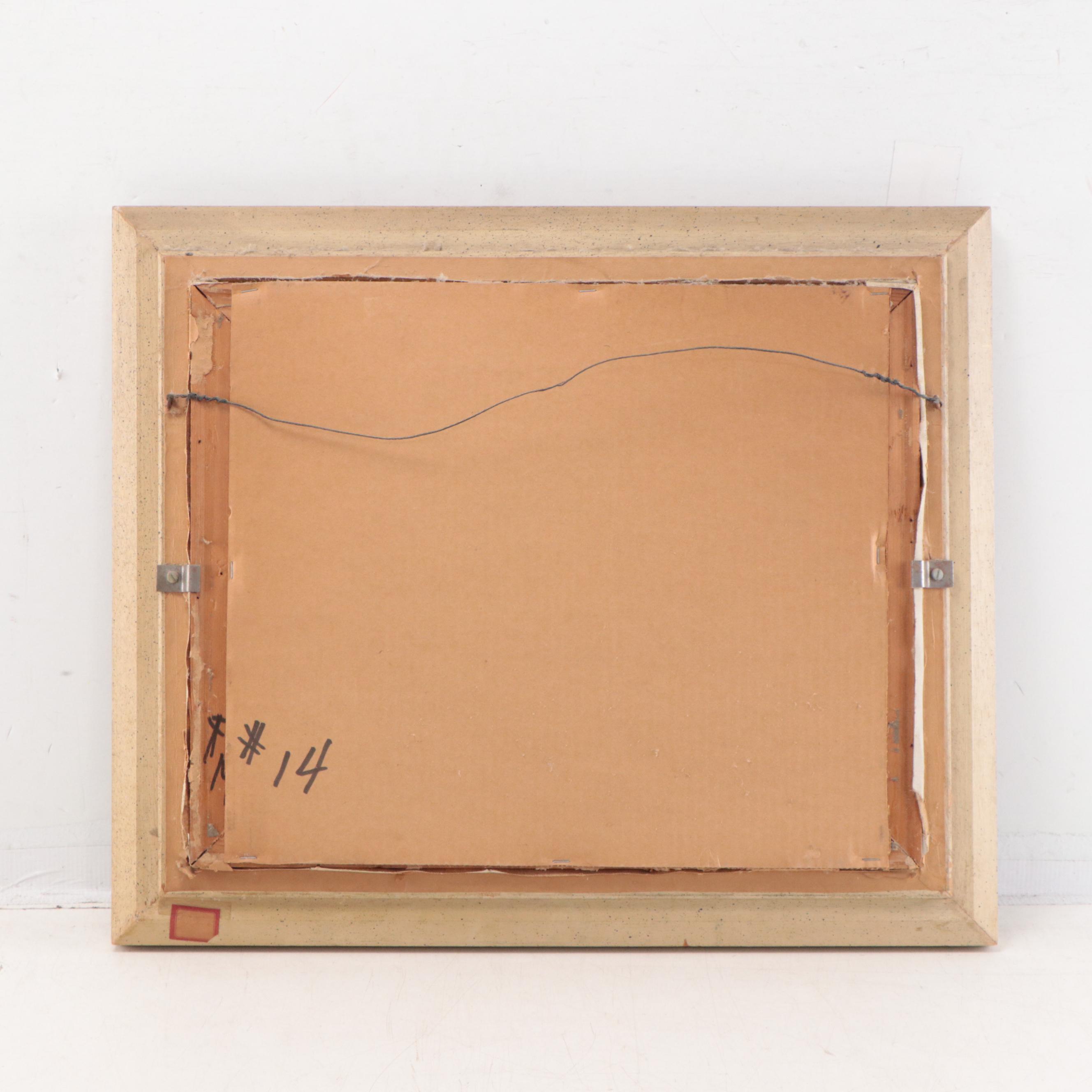 E. Kohner Oil Painting of Rabbi Teaching Boys, Late 20th Century