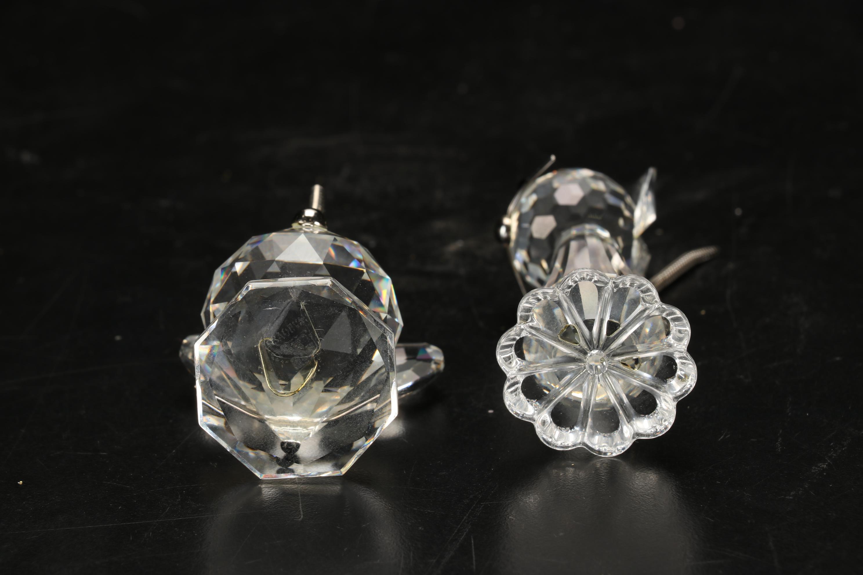 Swarovski Cat and Mouse Crystal Figurines with Polar Bear Musical Snow Globe