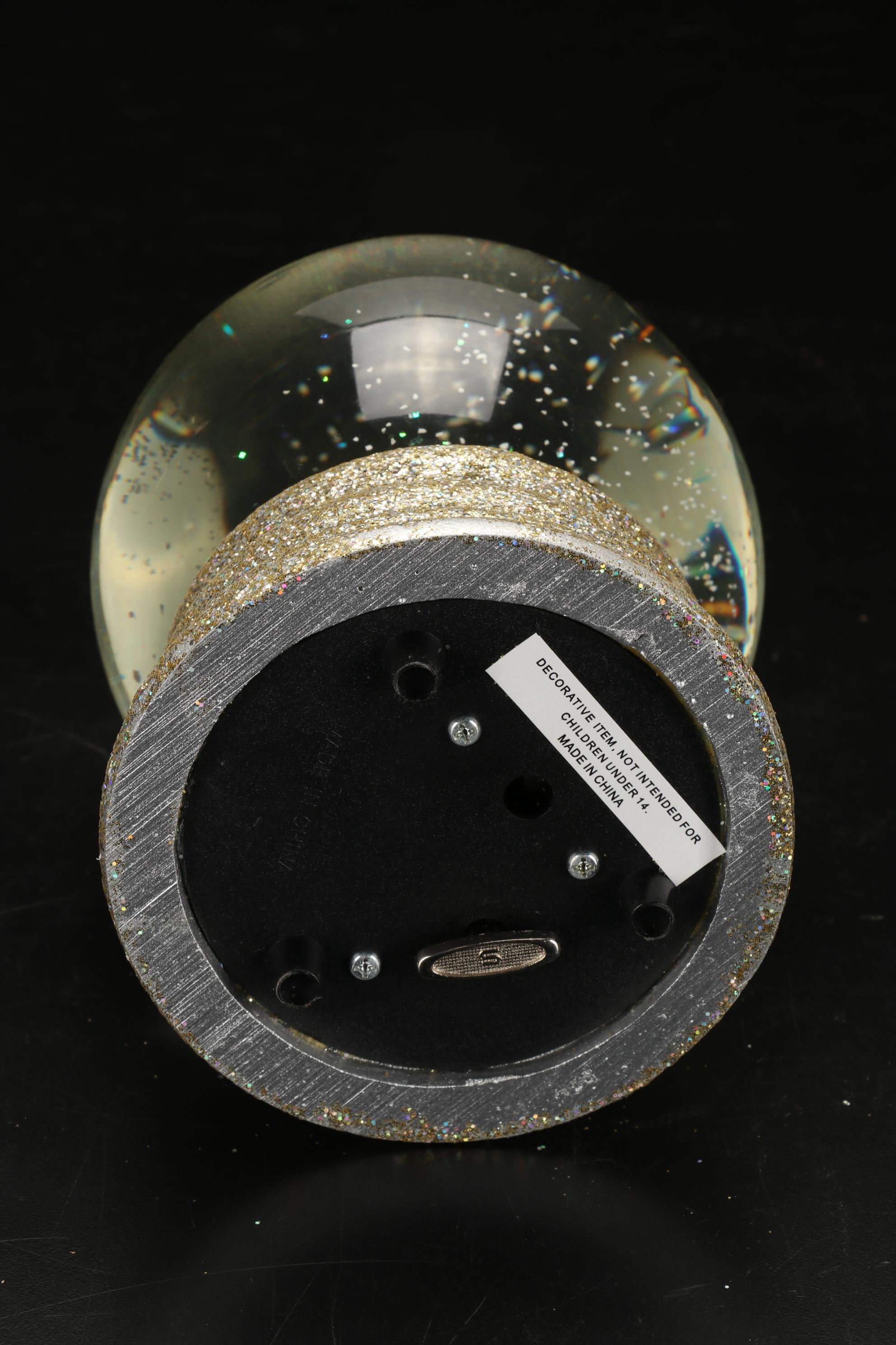 Swarovski Cat and Mouse Crystal Figurines with Polar Bear Musical Snow Globe