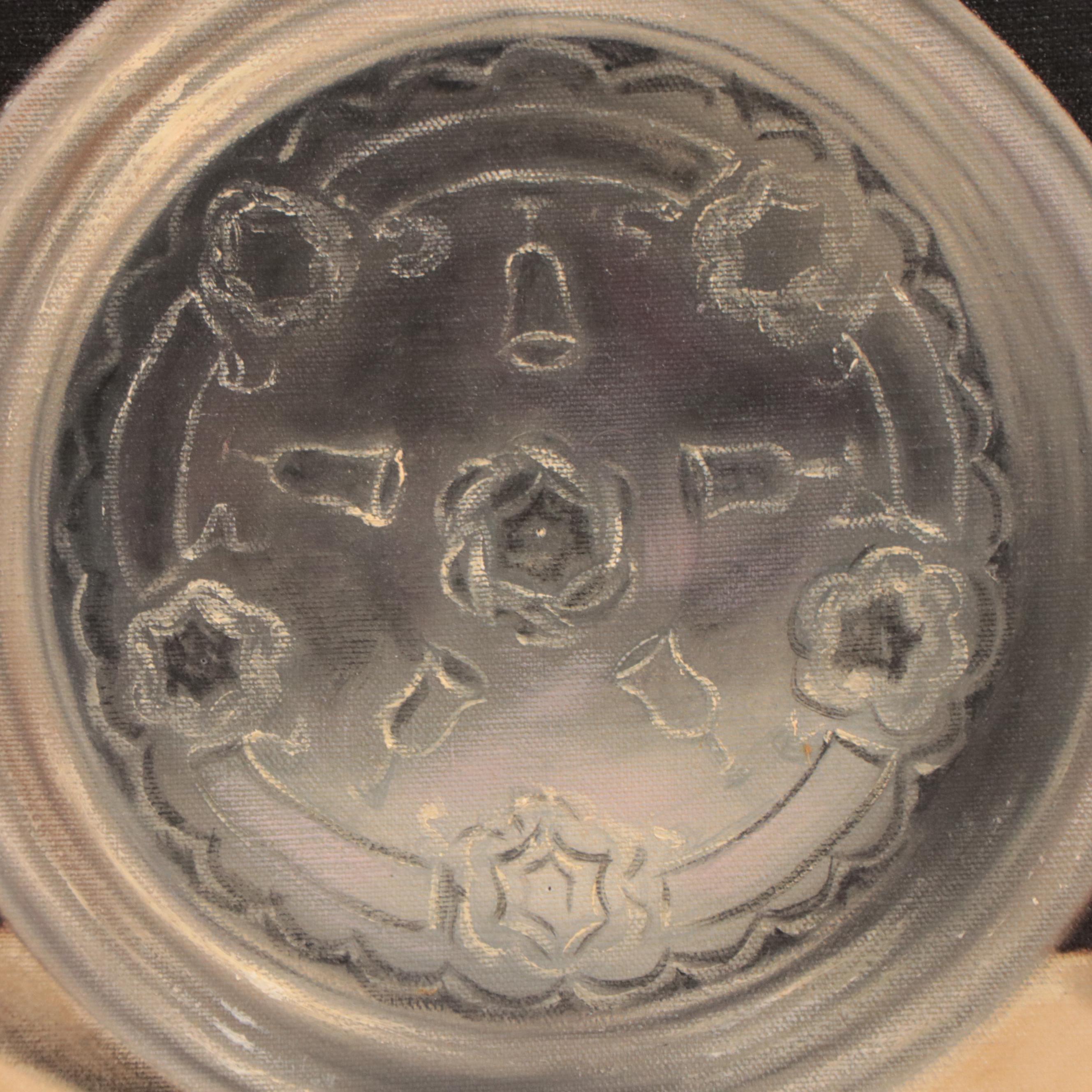 Dov Naniah Oil Painting of a Passover Table, Late 20th Century