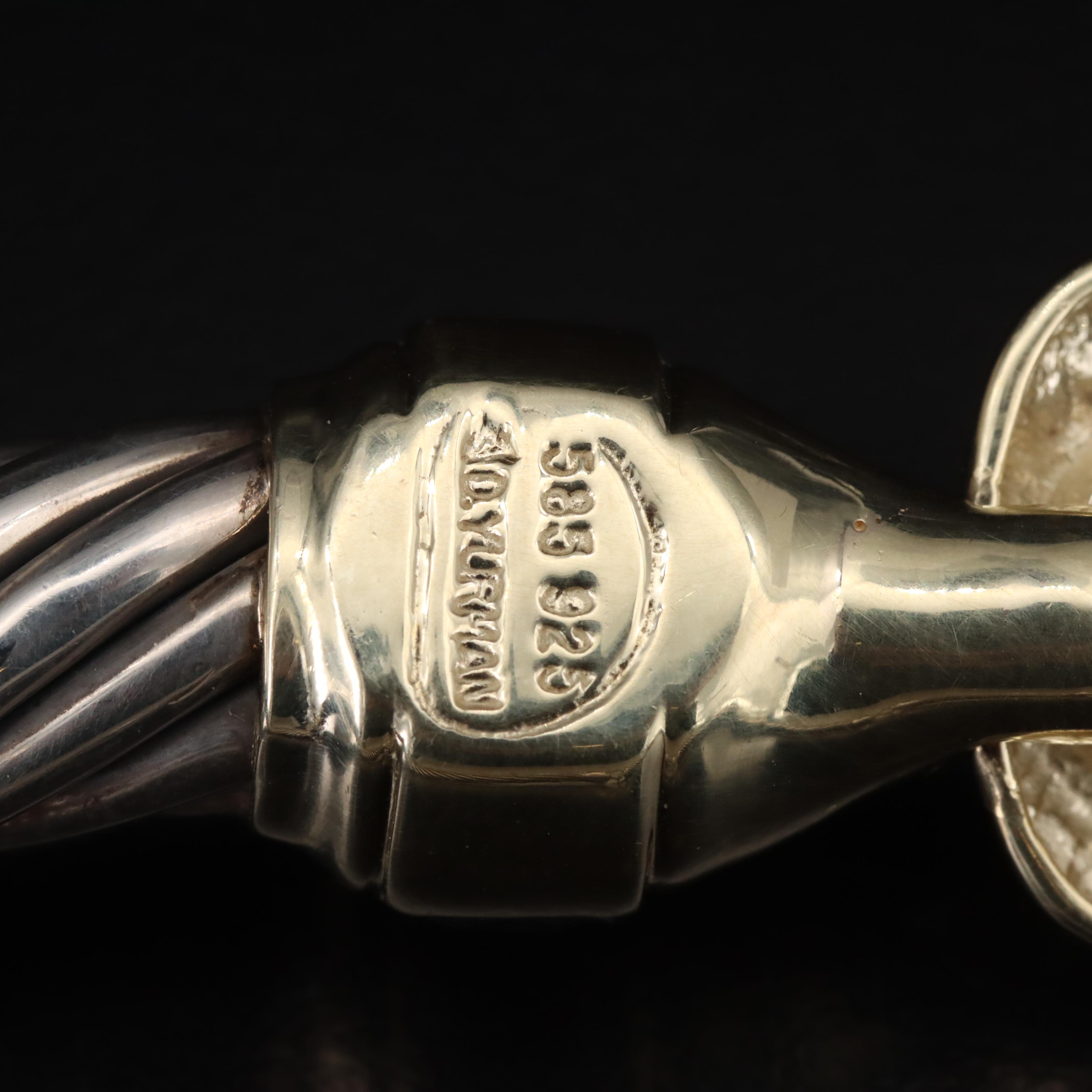 David Yurman "Buckle" Sterling Iolite and Garnet Cable Choker with 14K Accents