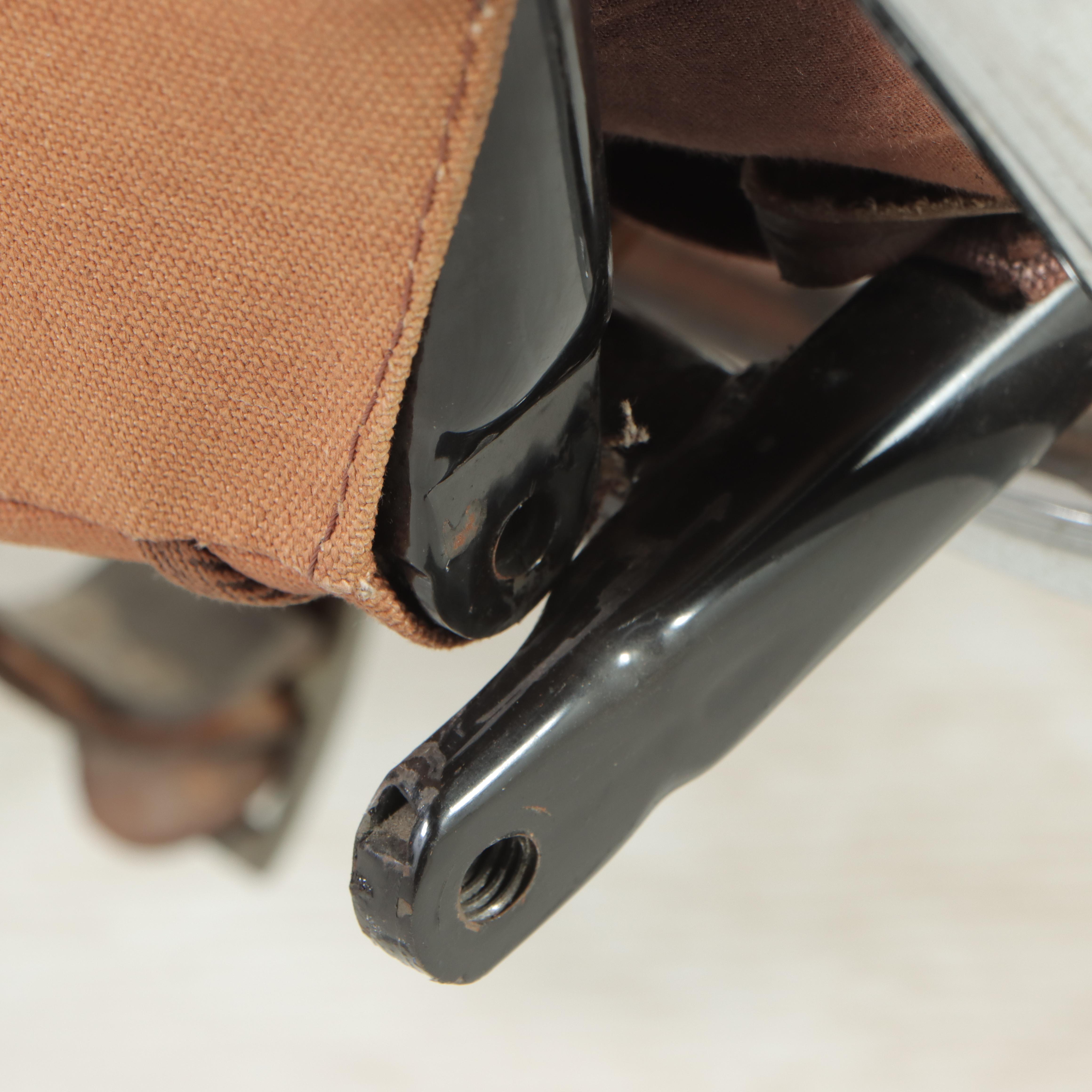 Modernist Chrome and Leather Lounge Chair and Ottoman, Manner of Ekornes, c 1970