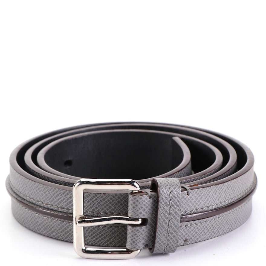 Louis Vuitton Belt in Taïga and Smooth Leather with Box