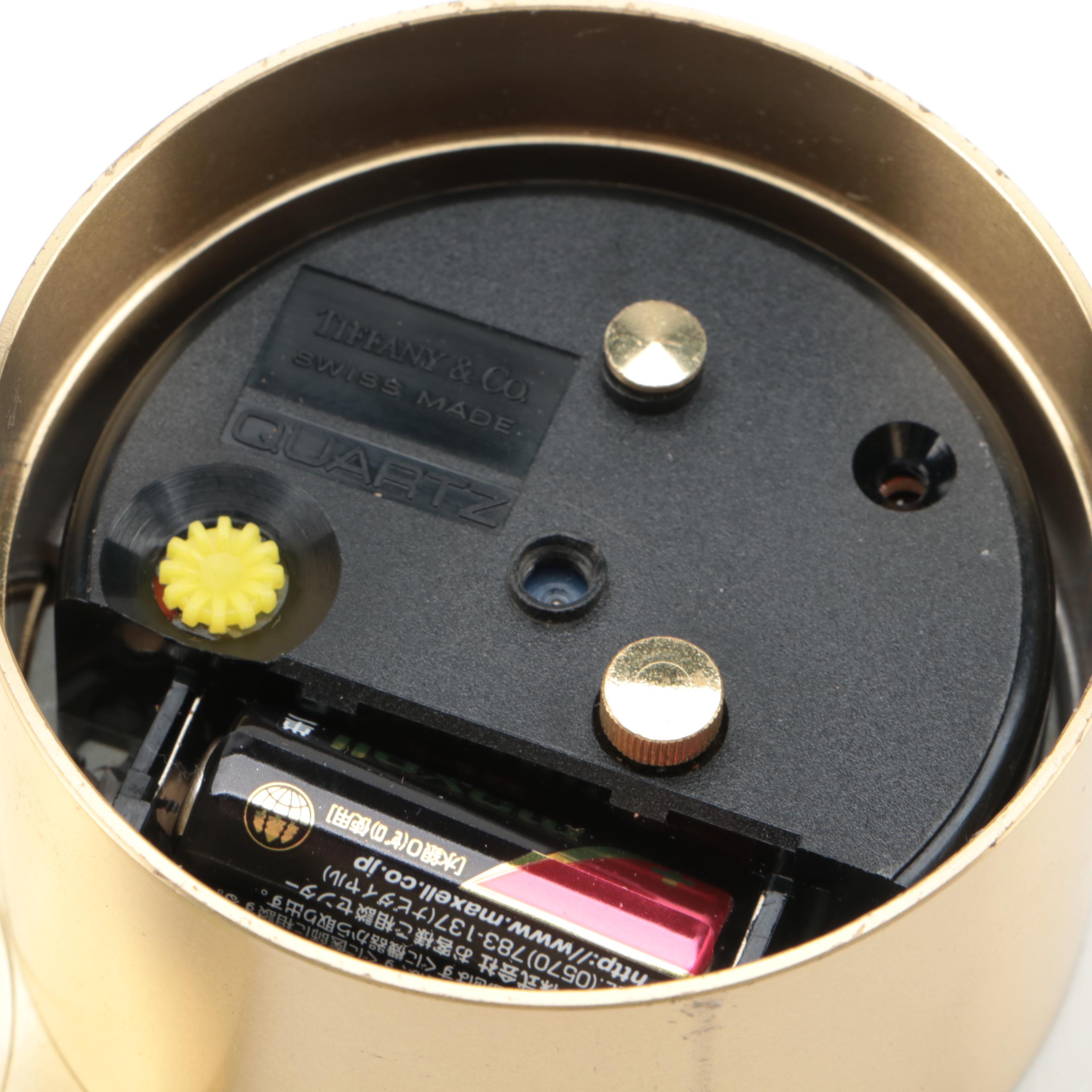 Tiffany & Co. Brass Swivel Travel Alarm Clock