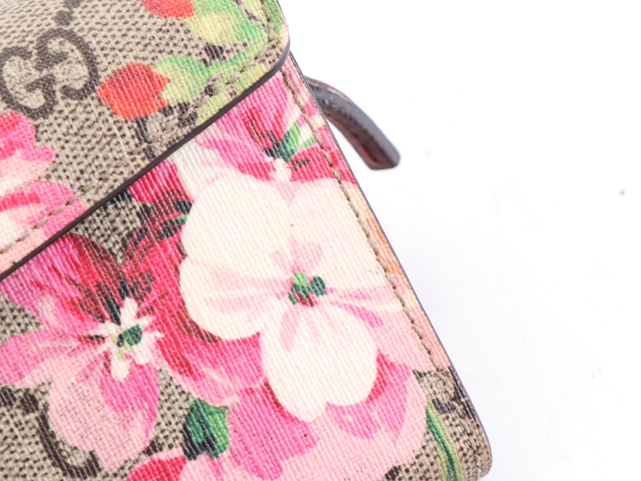 Gucci Dionysus Long Wallet in Blooms GG Supreme Coated Canvas with Chain Strap