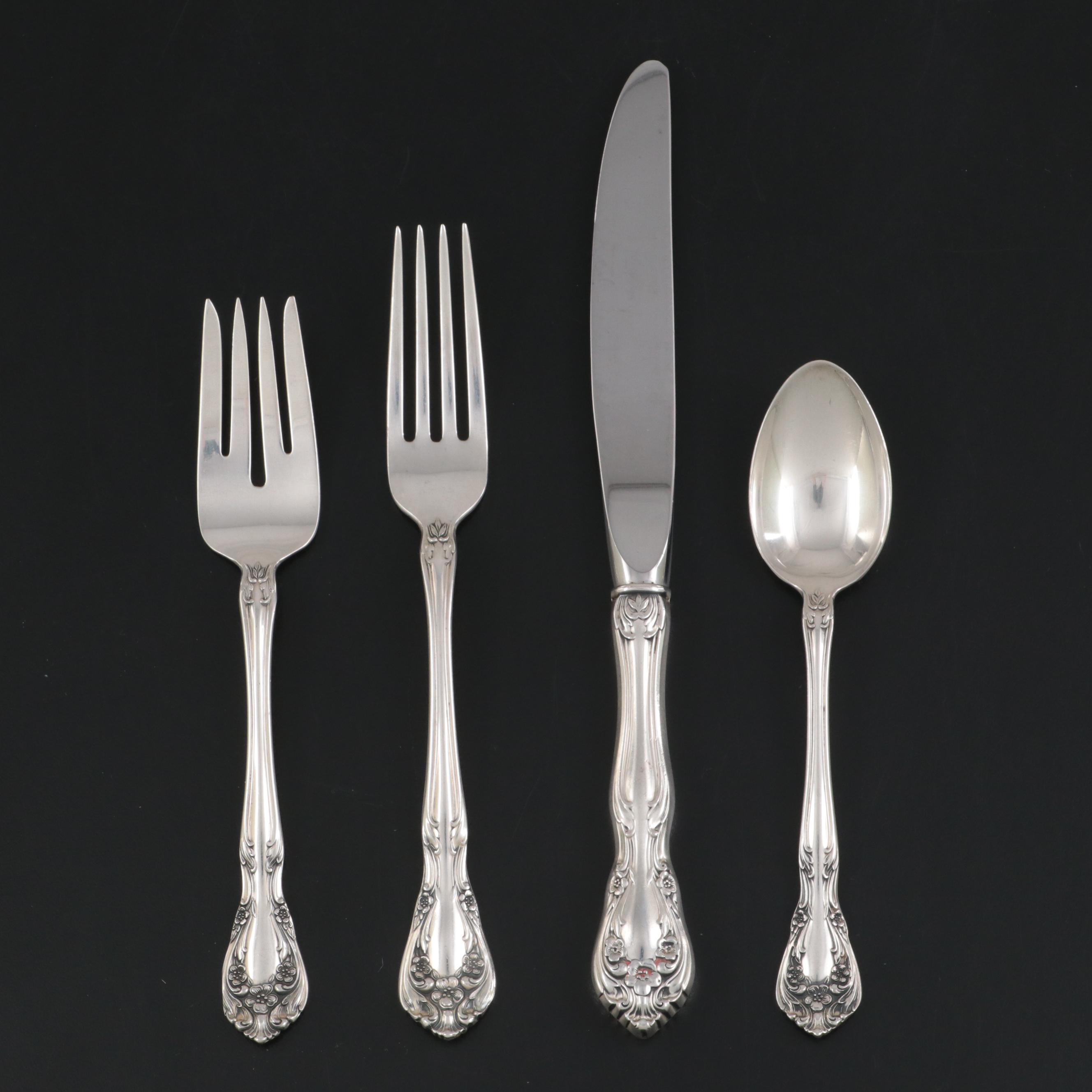 Alvin "Chateau Rose" Sterling Silver Flatware, Mid to Late 20th Century
