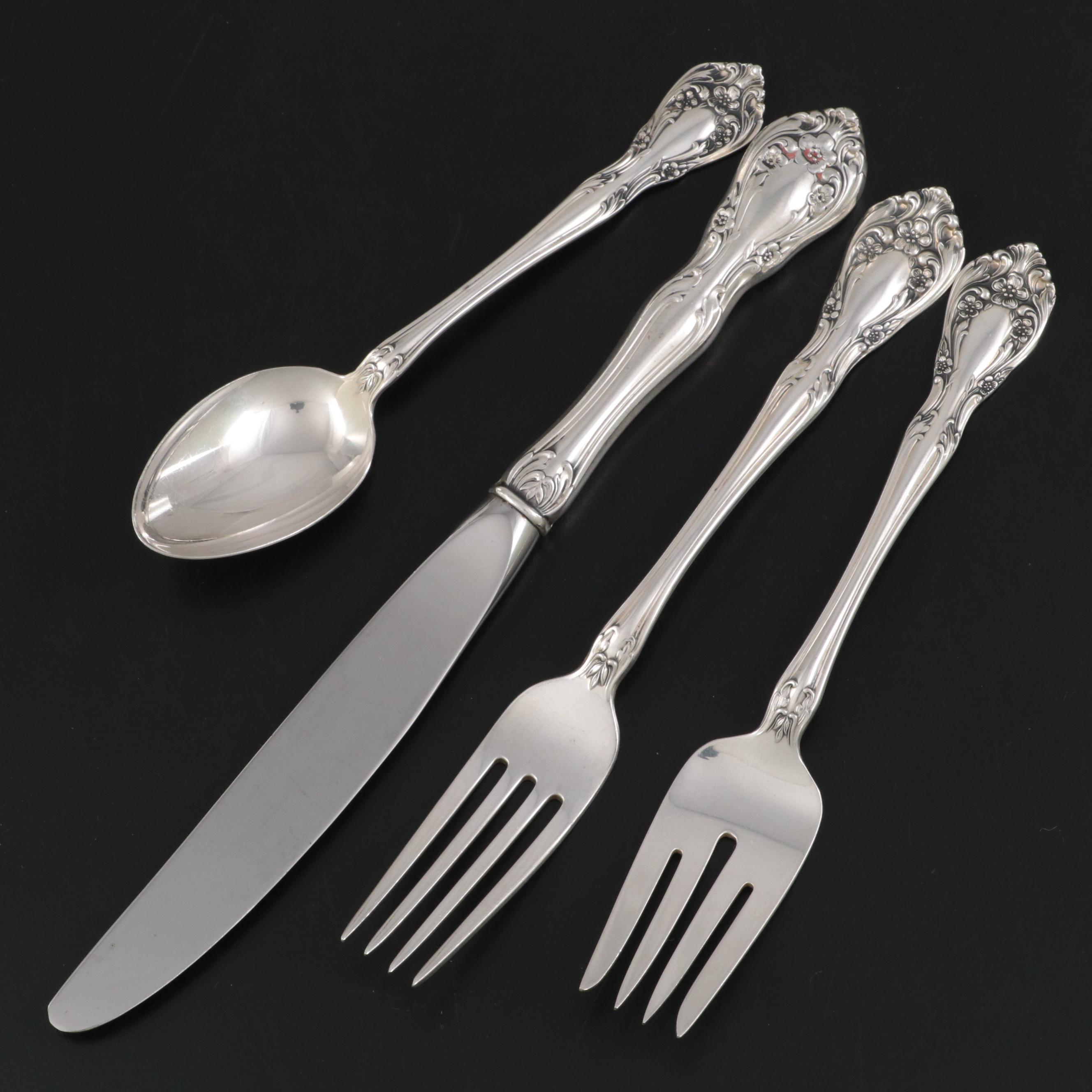 Alvin "Chateau Rose" Sterling Silver Flatware, Mid to Late 20th Century
