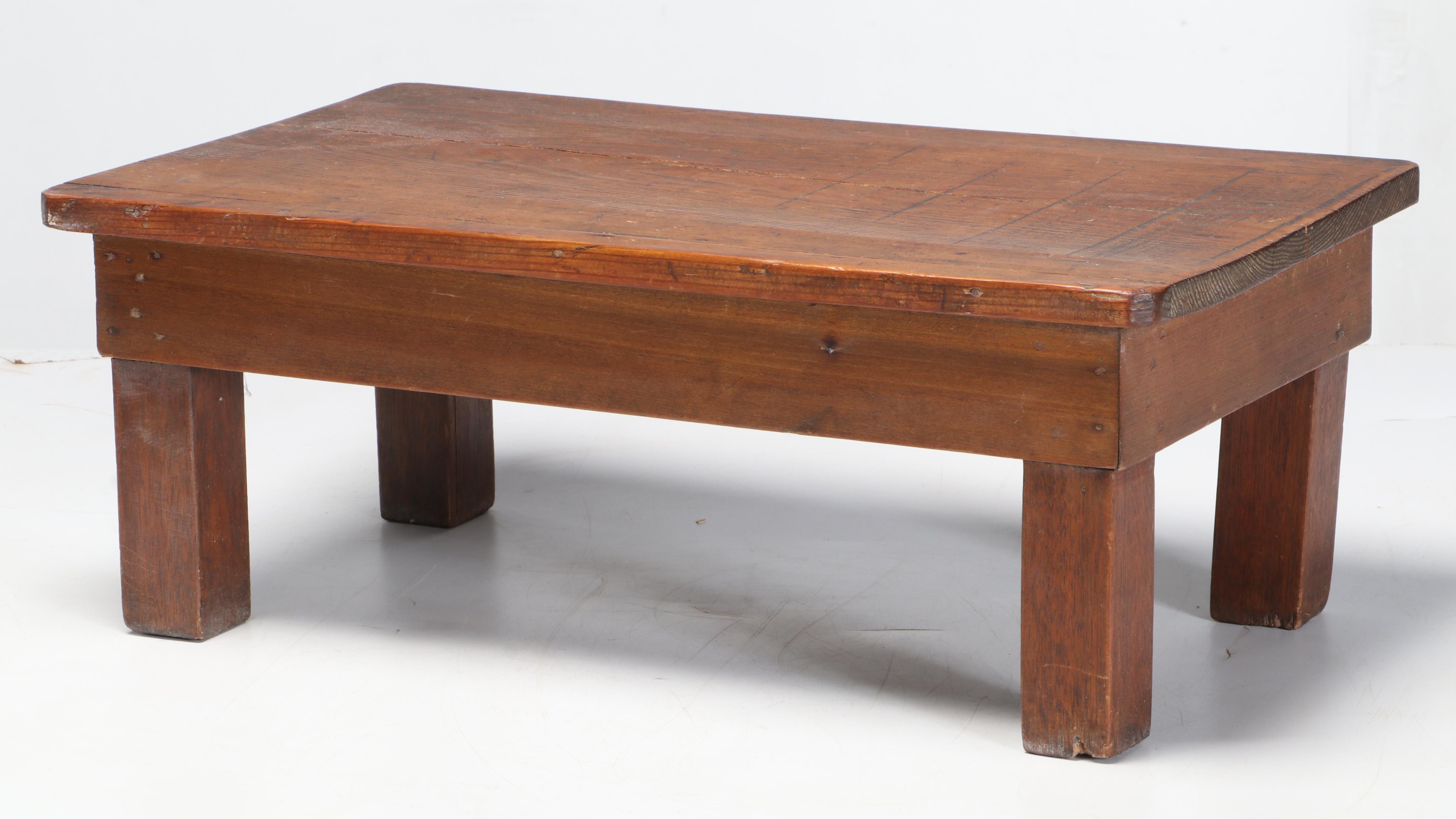 Oak Frame Wall Mirror with Wooden Low Table and More Décor