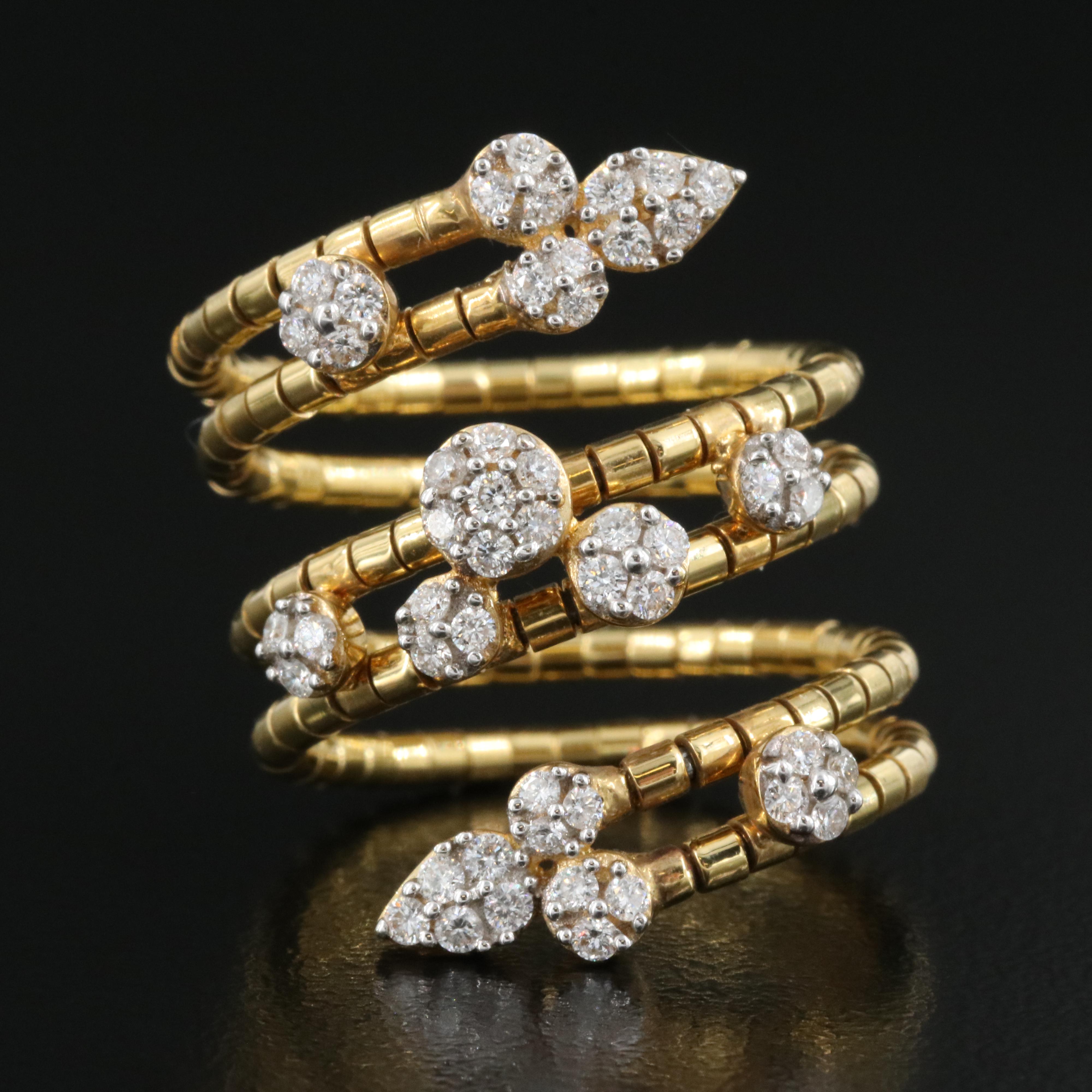 18K 0.58 CTW Diamond Wrap Ring