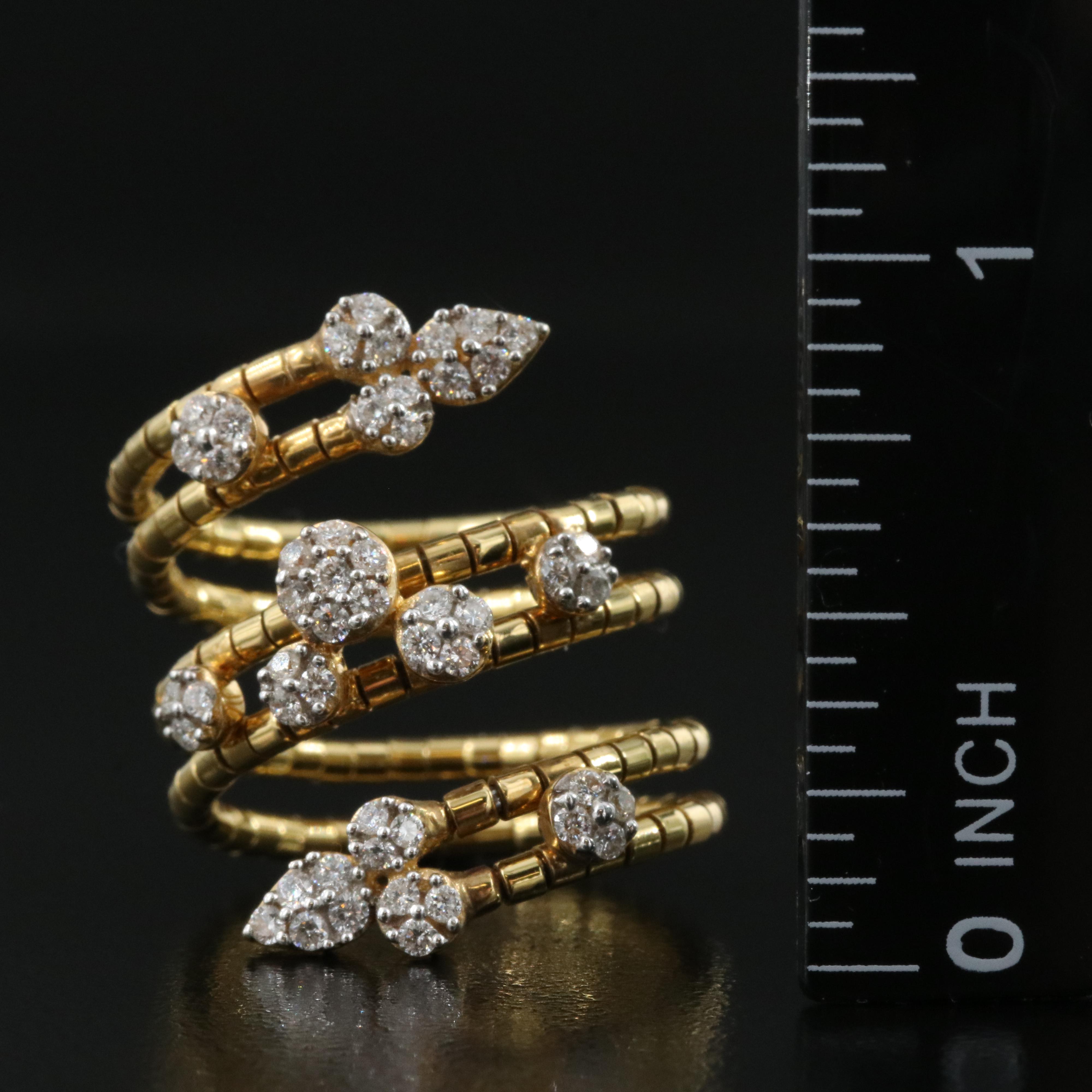 18K 0.58 CTW Diamond Wrap Ring