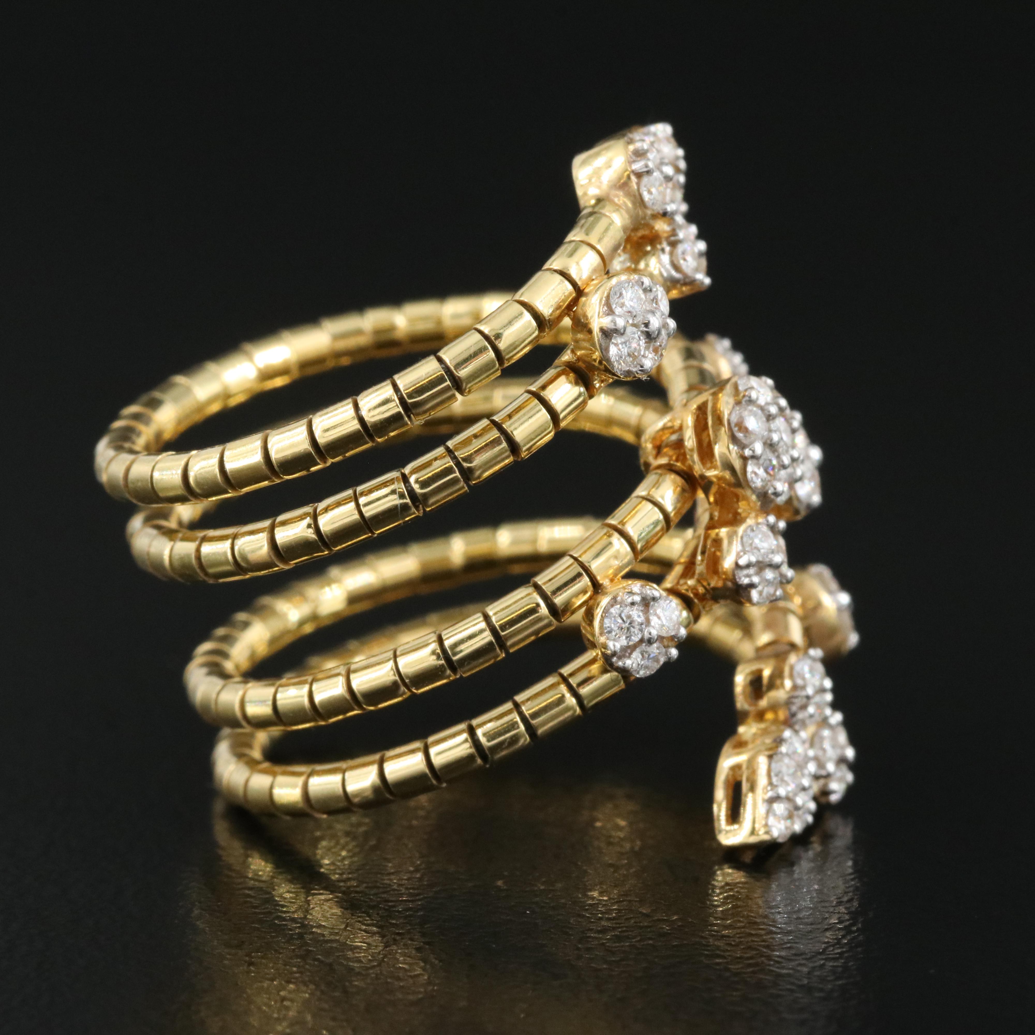 18K 0.58 CTW Diamond Wrap Ring