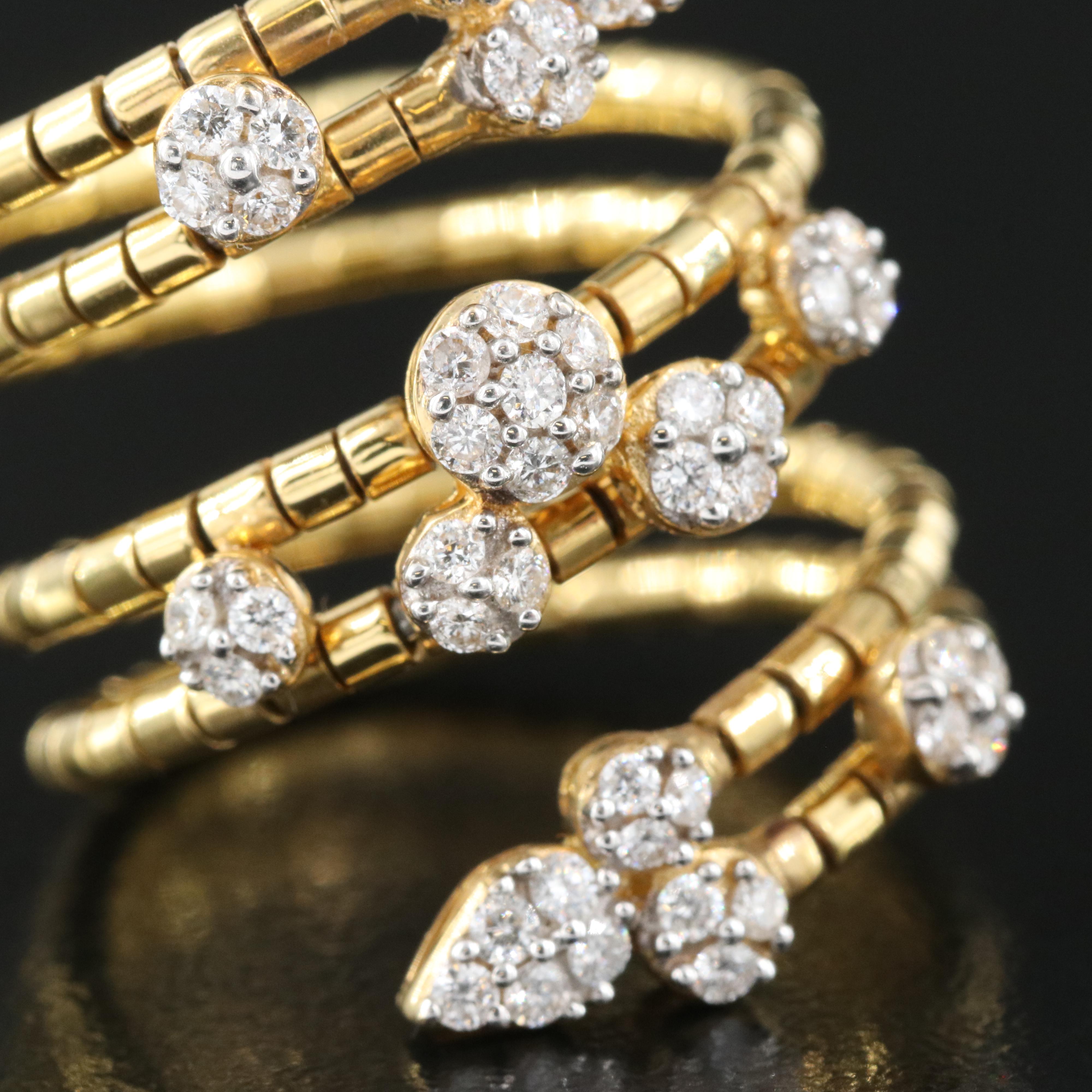 18K 0.58 CTW Diamond Wrap Ring