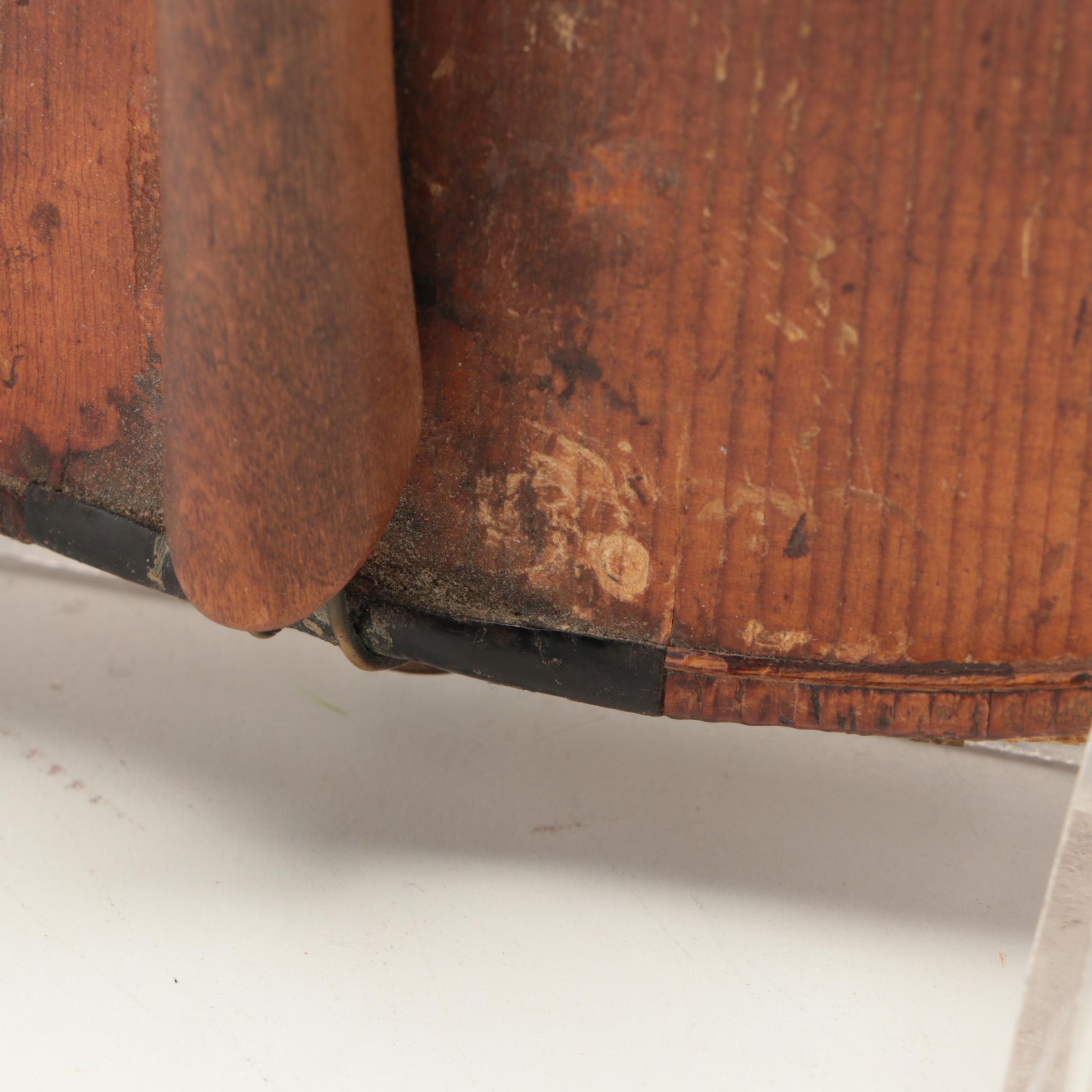 German 4/4 Violin with Carved Lion Head Scroll and Coffin Case, 19th C.