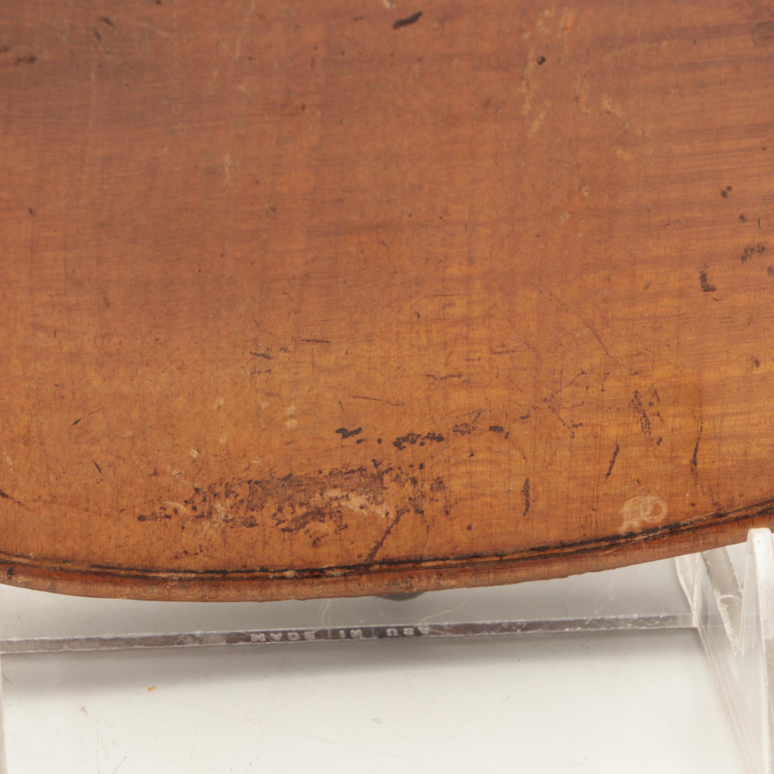 German 4/4 Violin with Carved Lion Head Scroll and Coffin Case, 19th C.