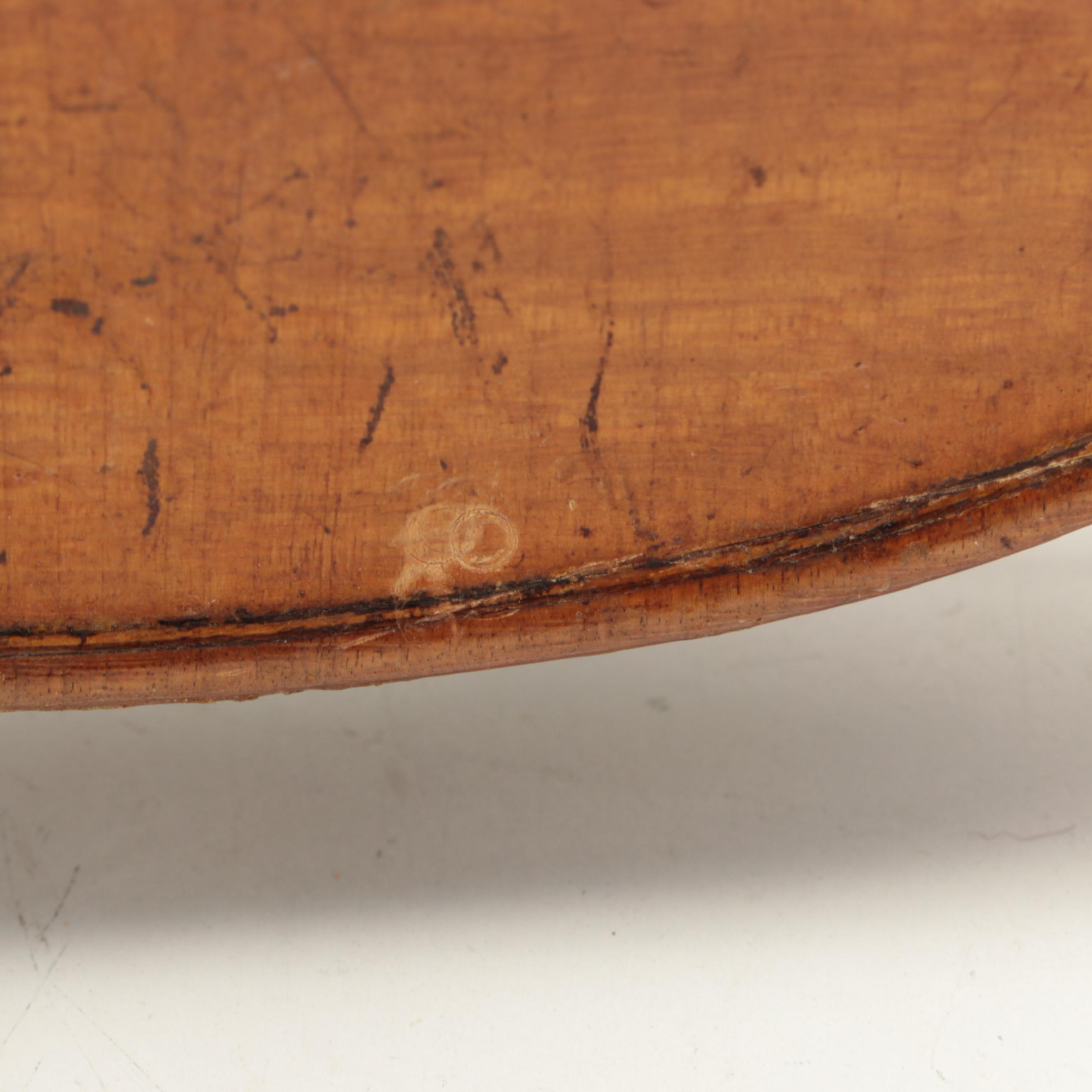 German 4/4 Violin with Carved Lion Head Scroll and Coffin Case, 19th C.