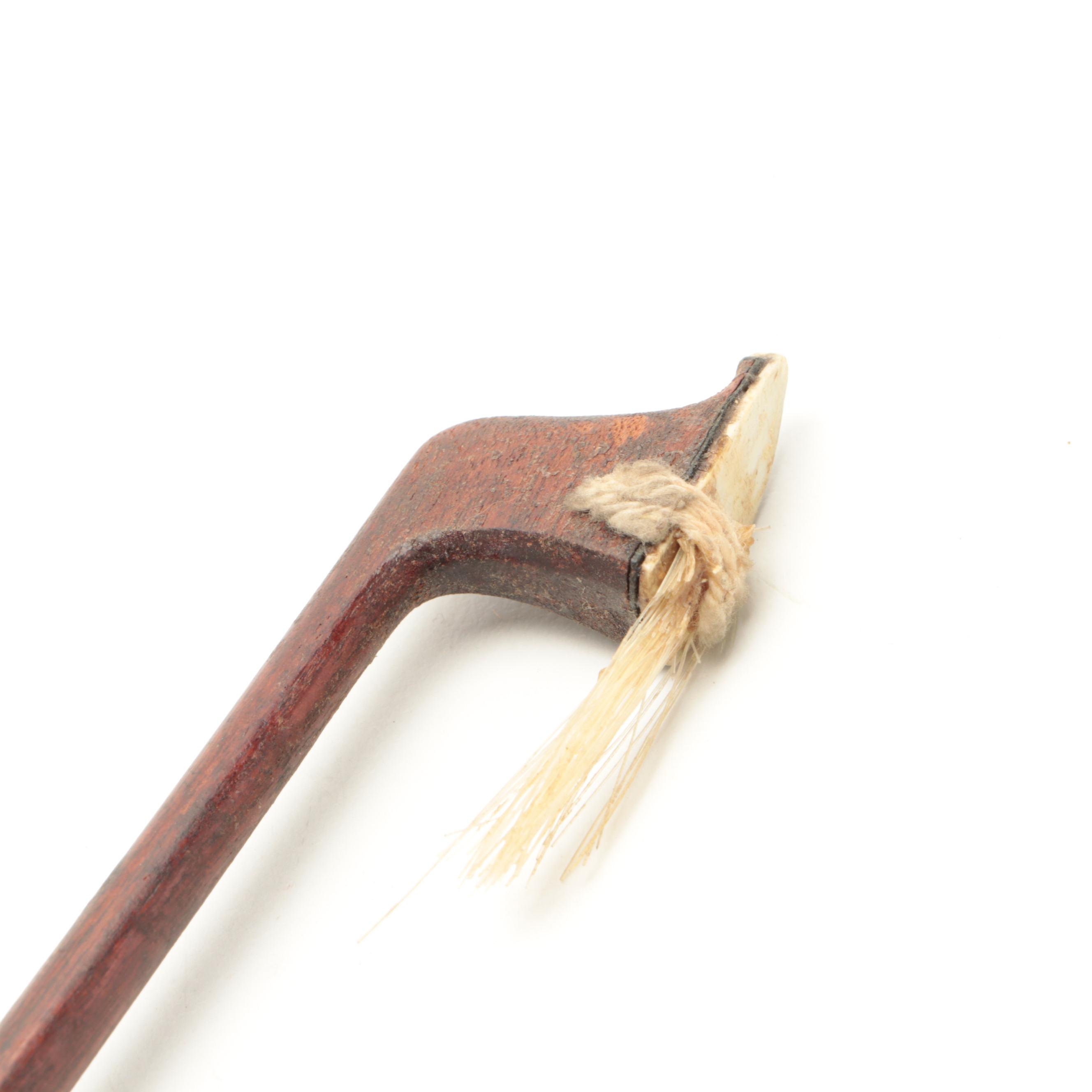 German 4/4 Violin with Carved Lion Head Scroll and Coffin Case, 19th C.