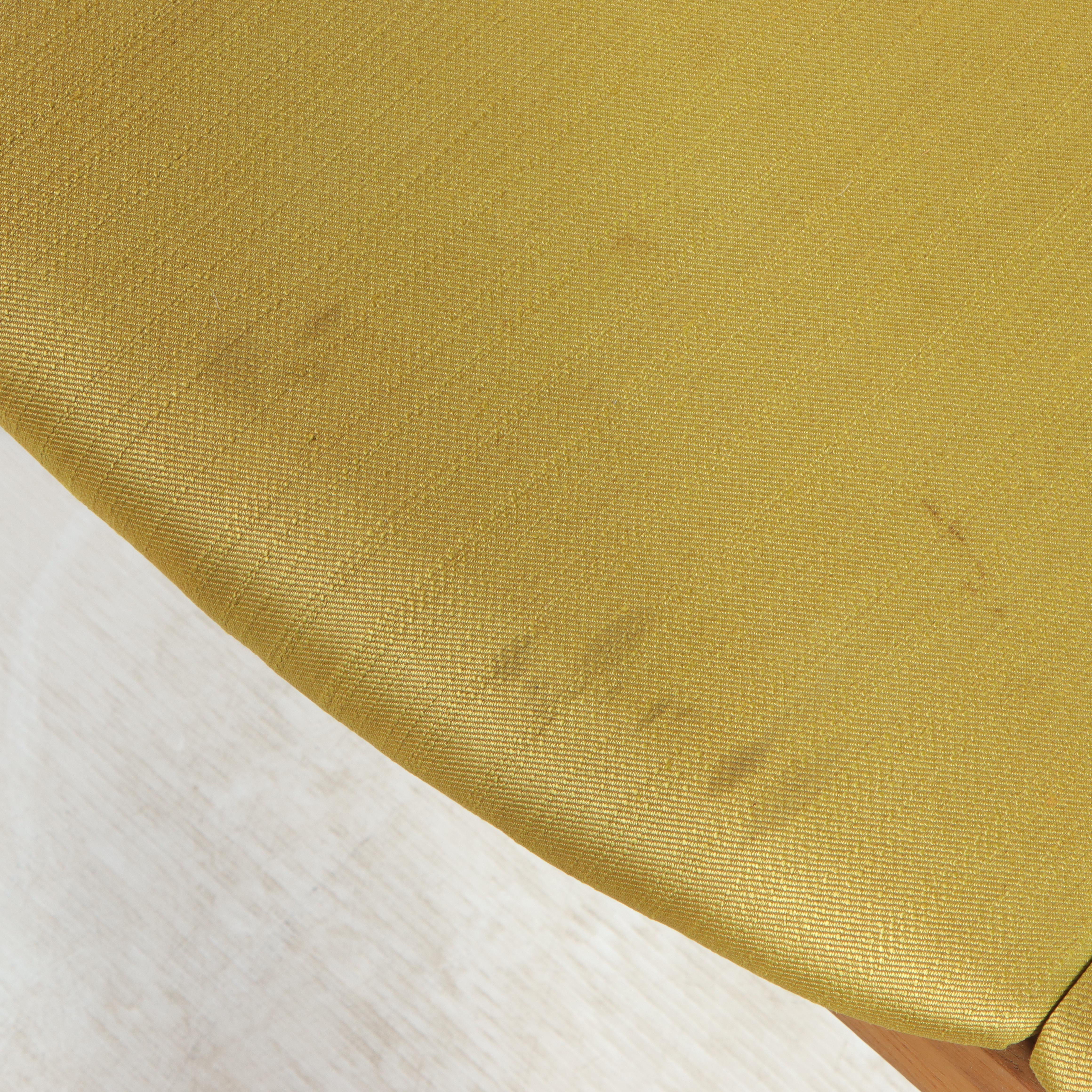 Danish Modern Oak and Parcel-Ebonized Two-Seat Bench