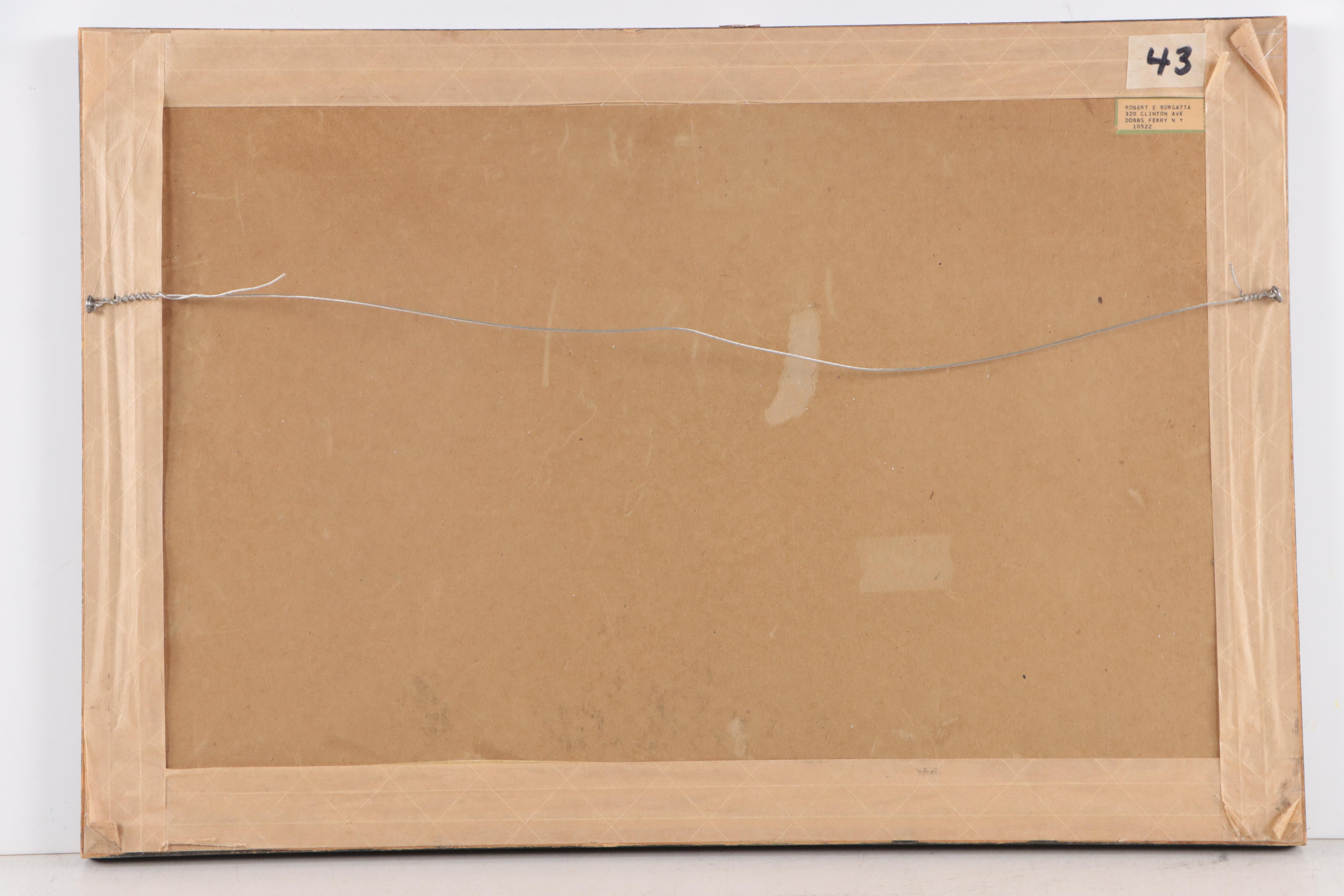 Robert E. Borgatta Gouache Painting of Cityscape