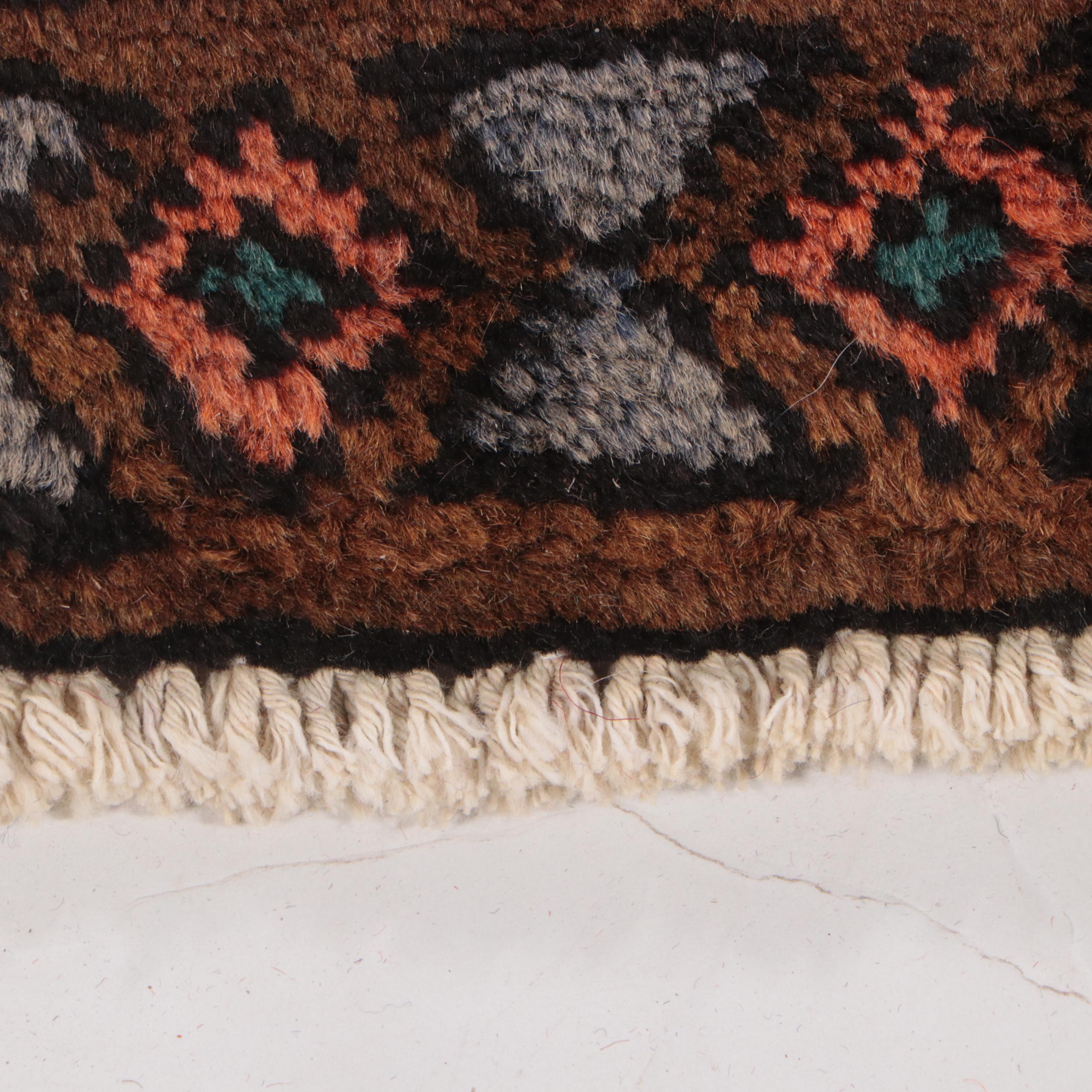 3'2 x 15'4 Hand-Knotted Persian Qashqai Carpet Runner