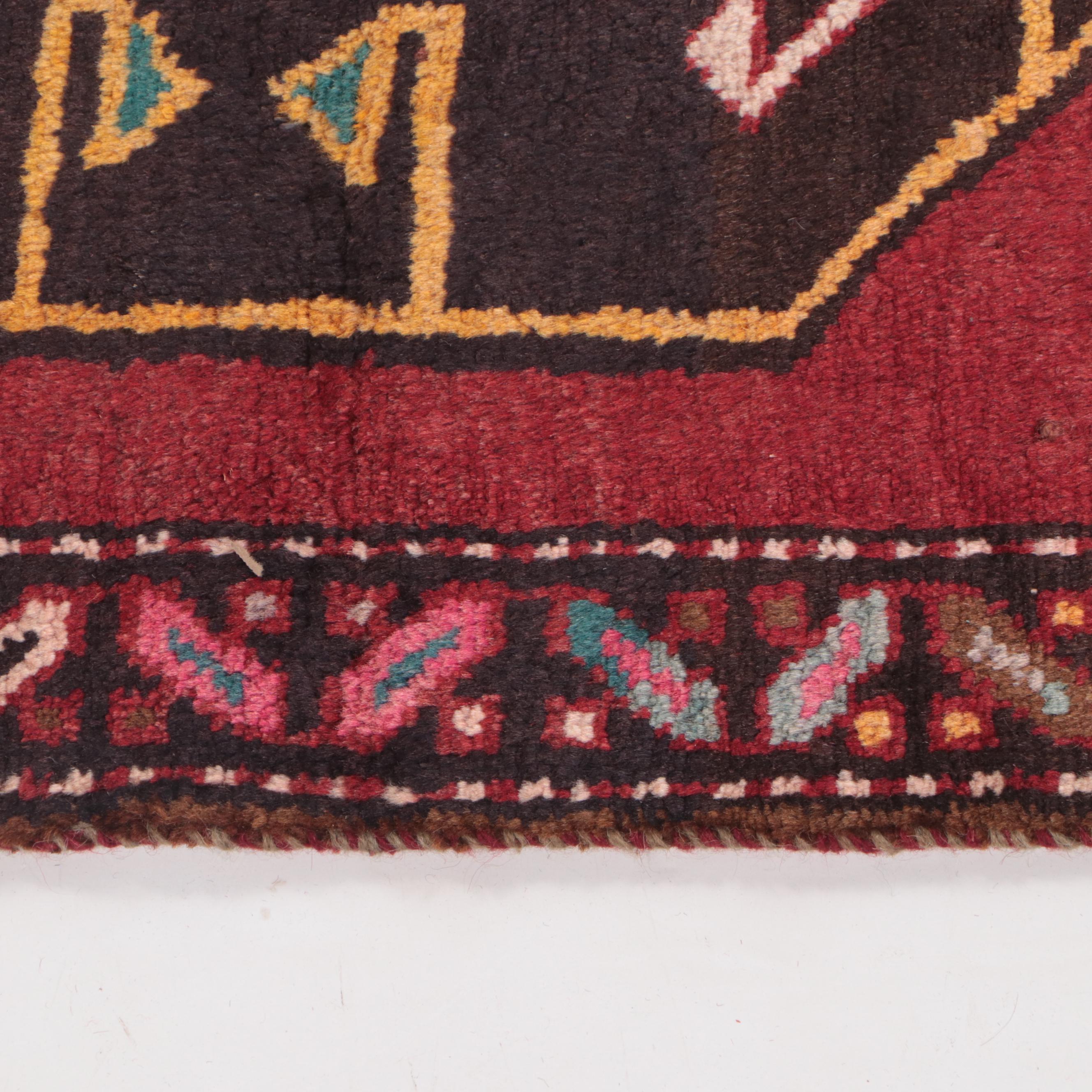 3'2 x 15'4 Hand-Knotted Persian Qashqai Carpet Runner