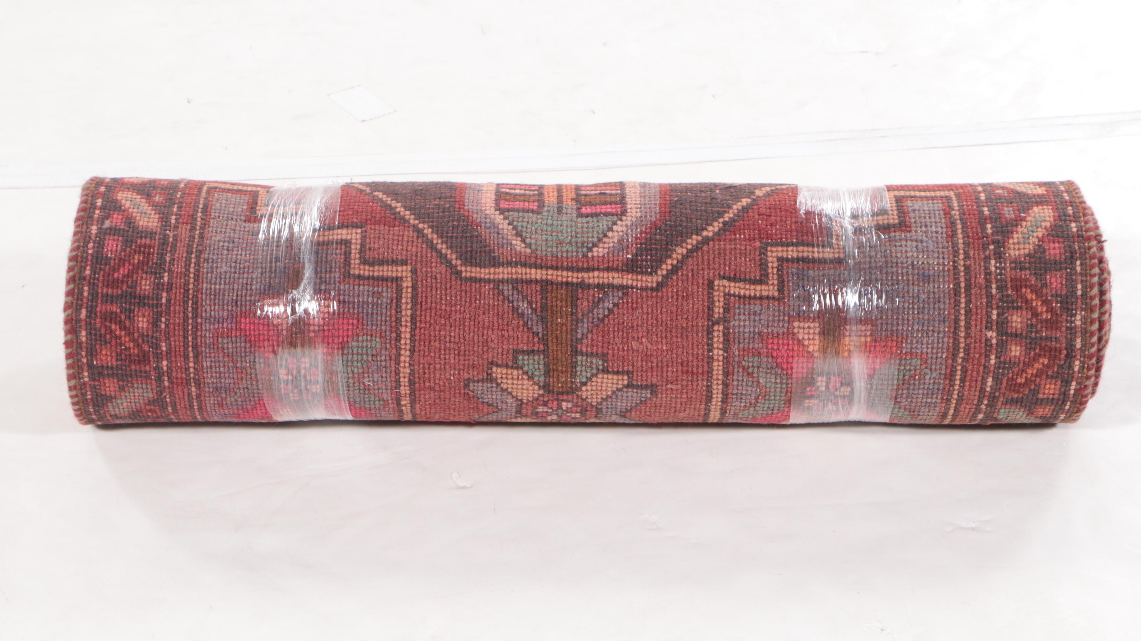 3'2 x 15'4 Hand-Knotted Persian Qashqai Carpet Runner