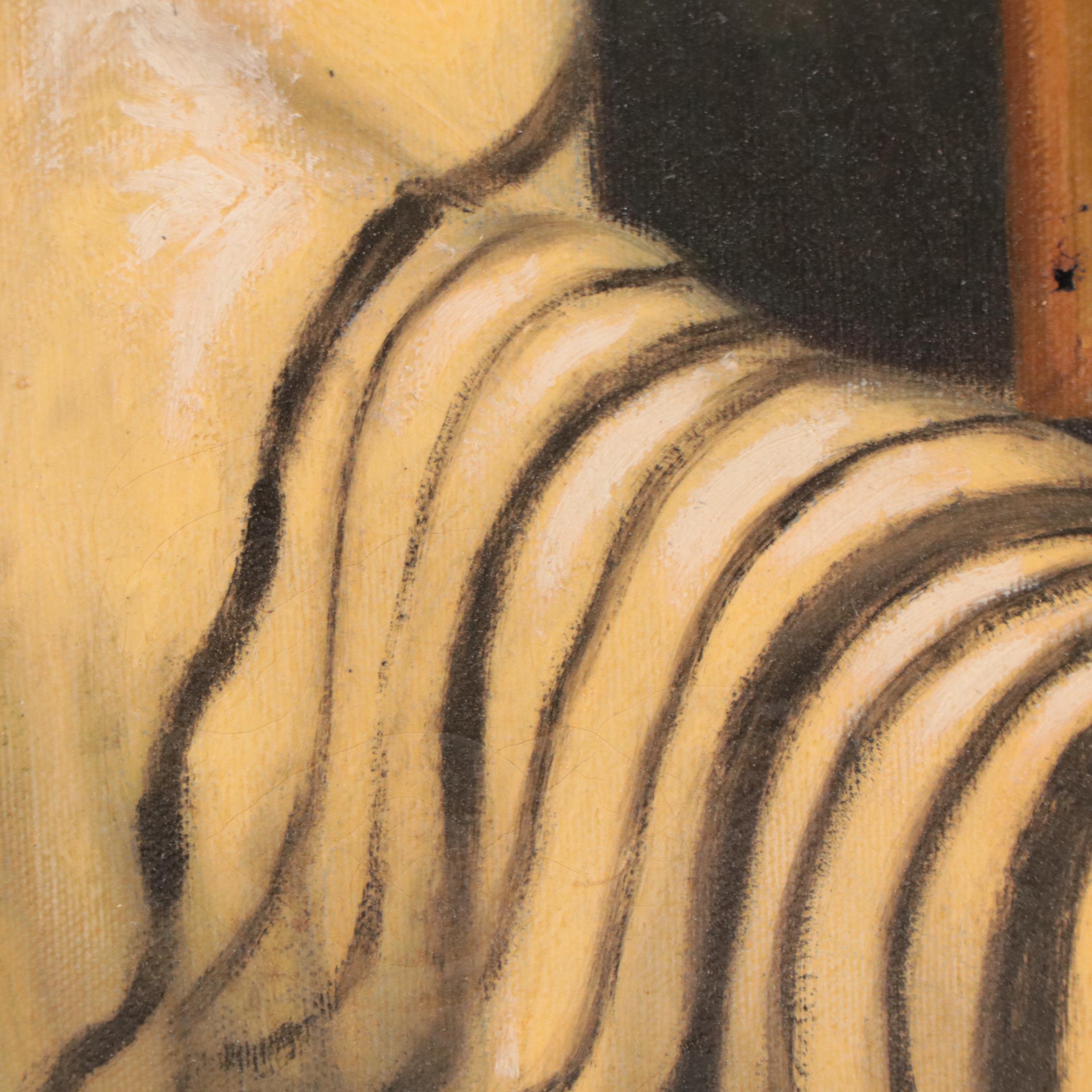 Dov Naniah Oil Painting of a Rabbi, Late 20th Century