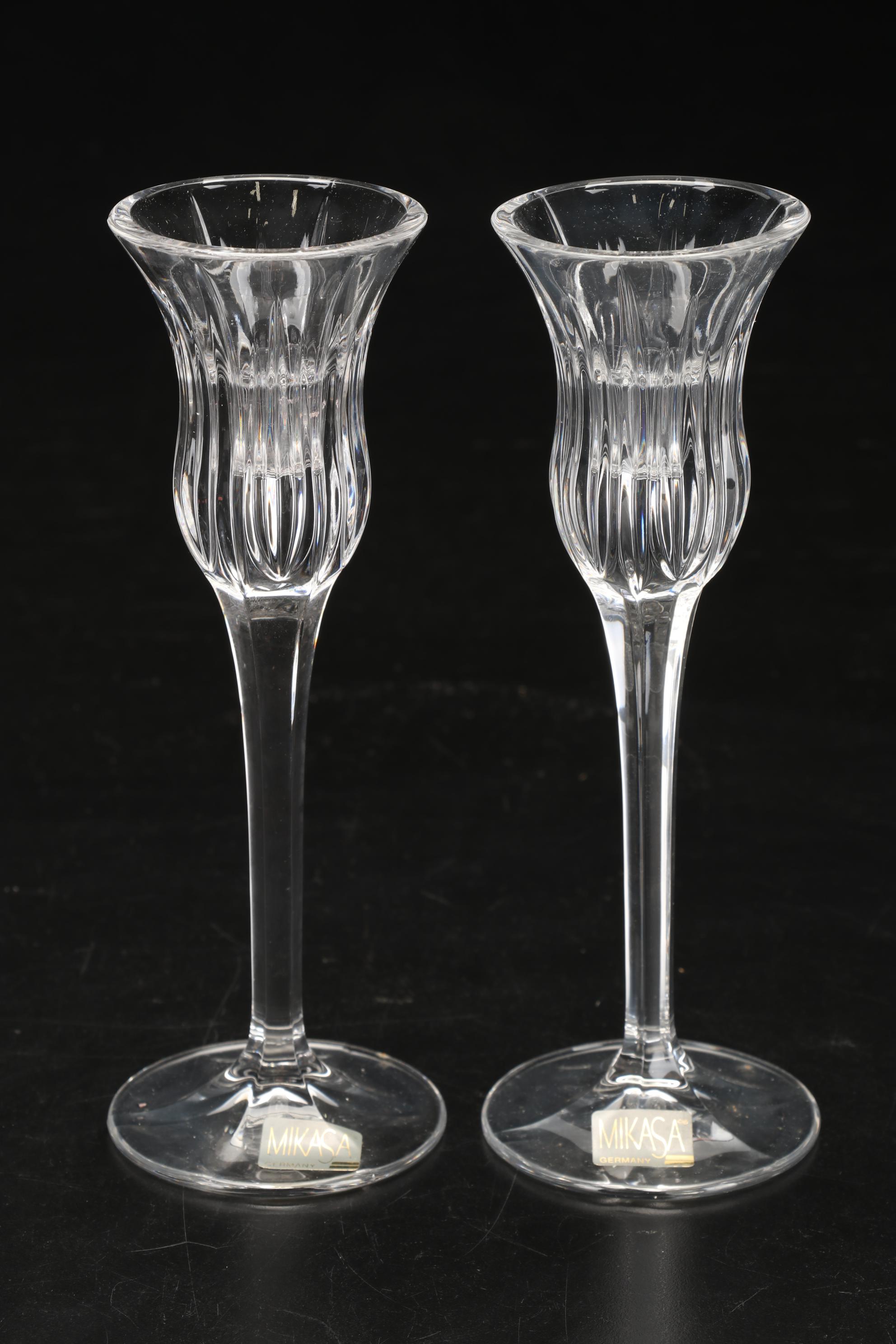 Waterford Crystal "Lismore" Hurricane Candle Holder, Kosta Boda Votive, and More