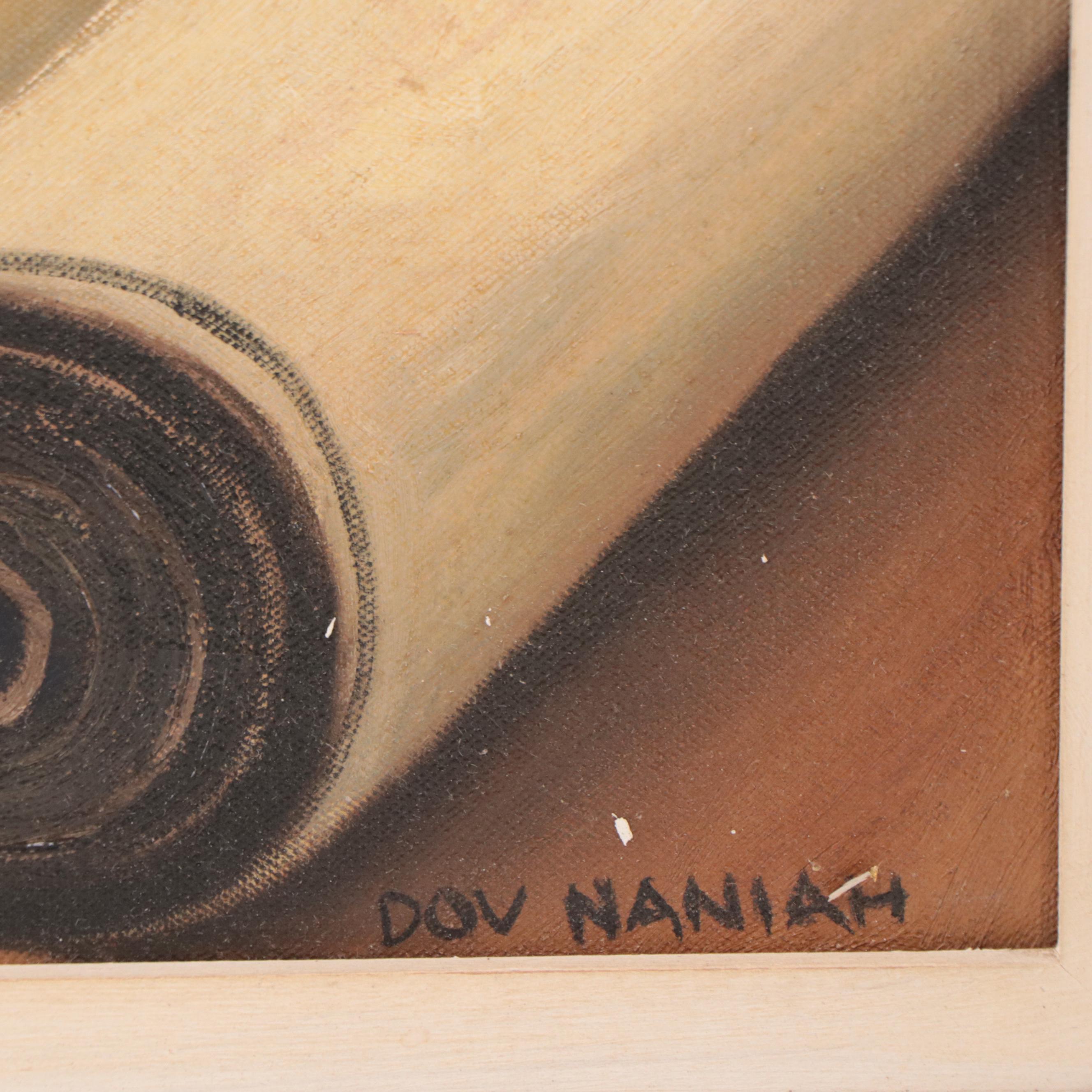 Dov Naniah Figural Oil Painting of a Sofer, Late 20th Century