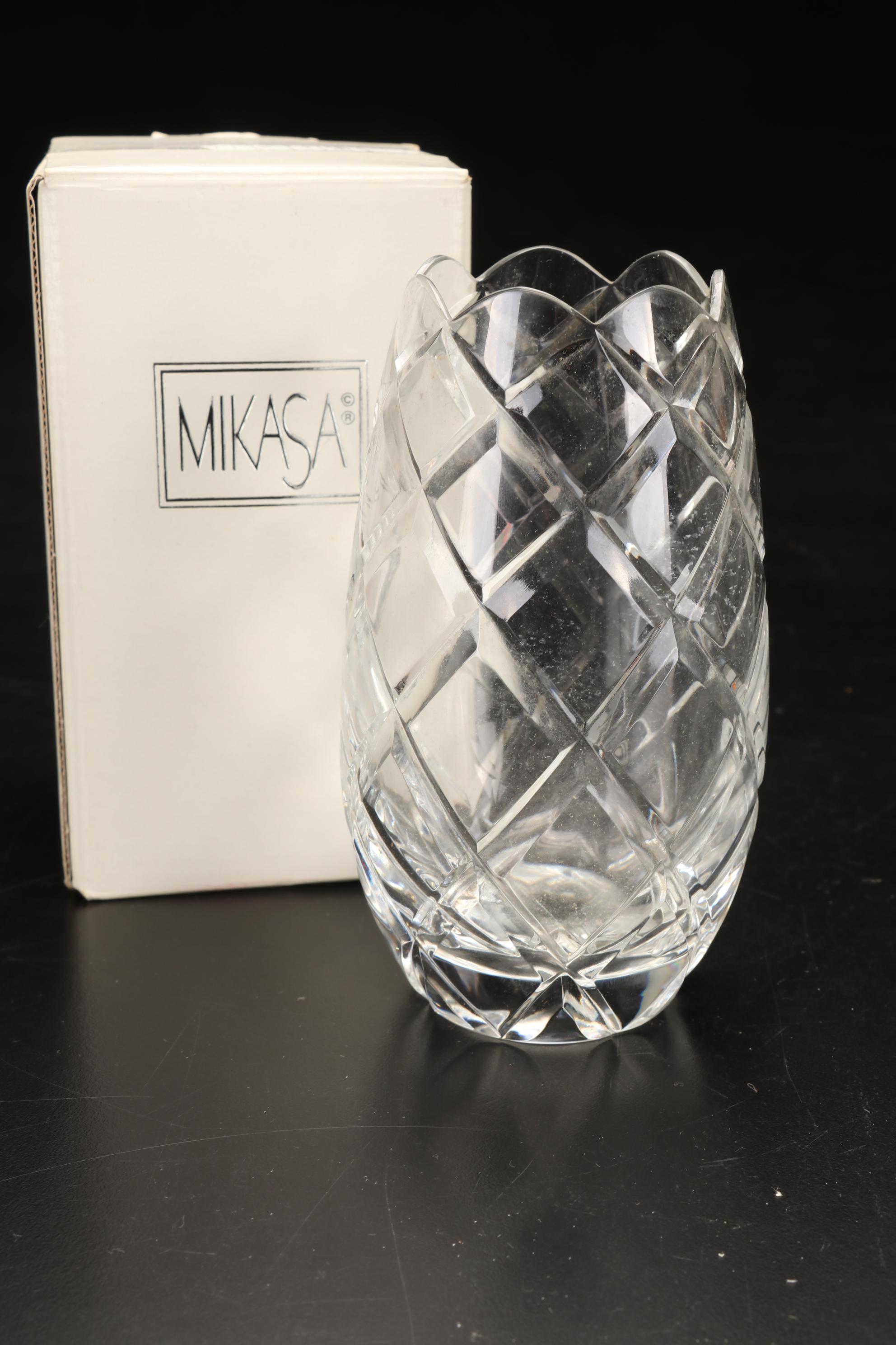 Waterford Crystal "Lismore" Hurricane Candle Holder, Kosta Boda Votive, and More