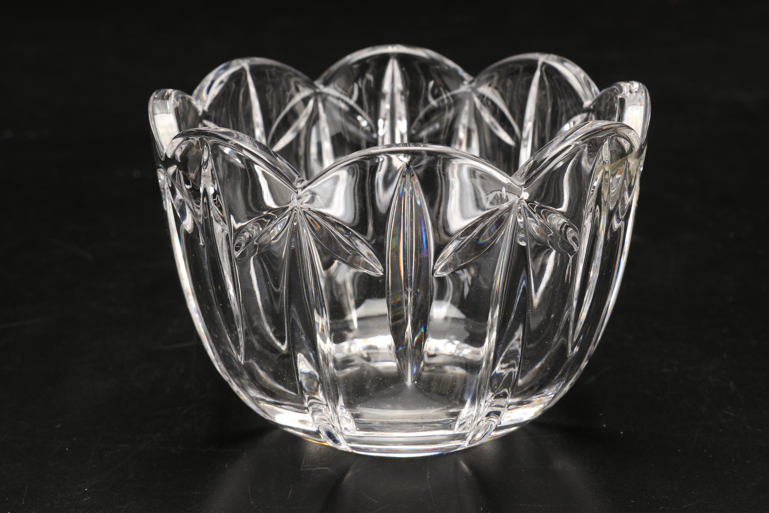 Waterford Crystal "Lismore" Hurricane Candle Holder, Kosta Boda Votive, and More