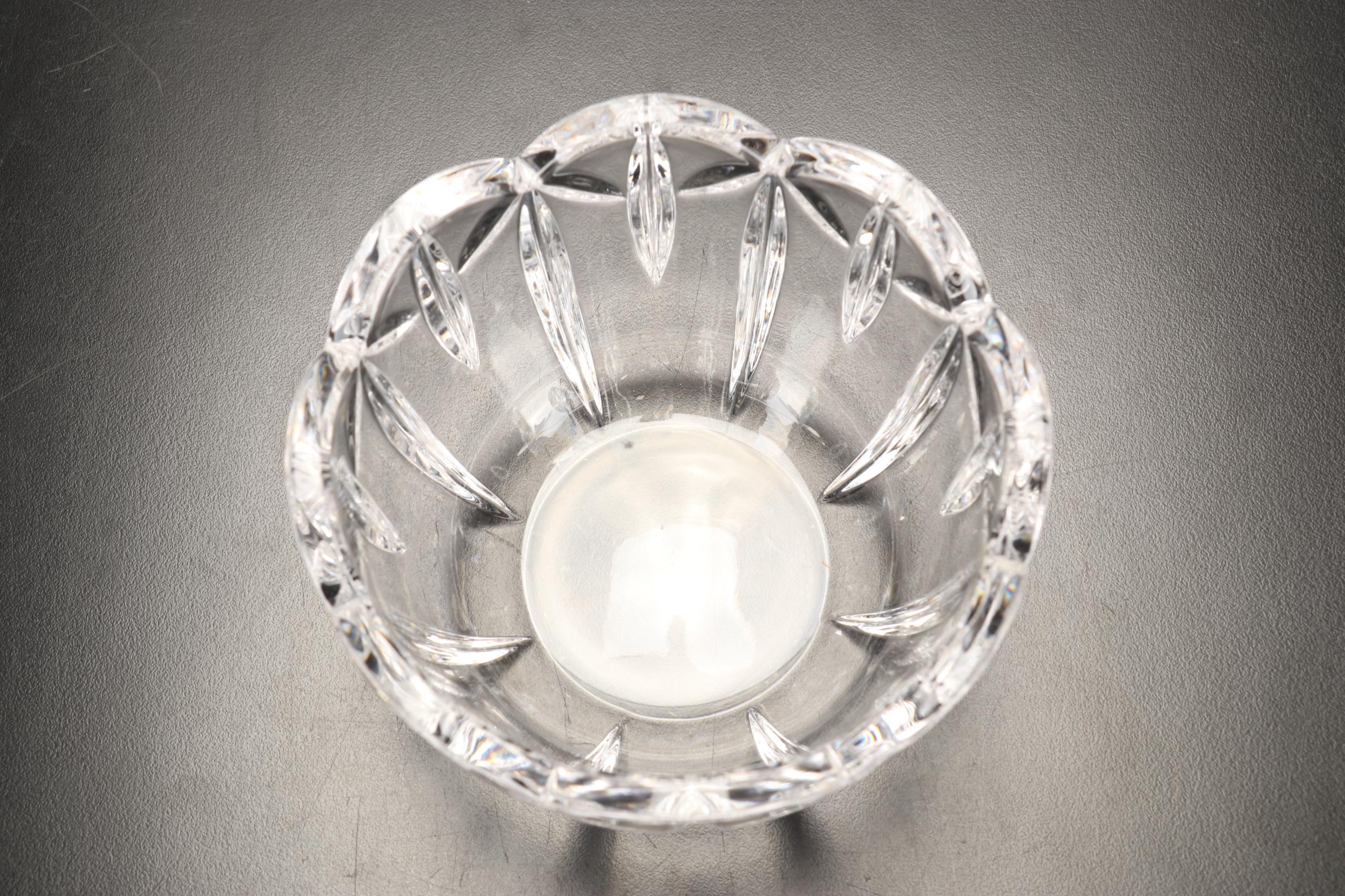 Waterford Crystal "Lismore" Hurricane Candle Holder, Kosta Boda Votive, and More