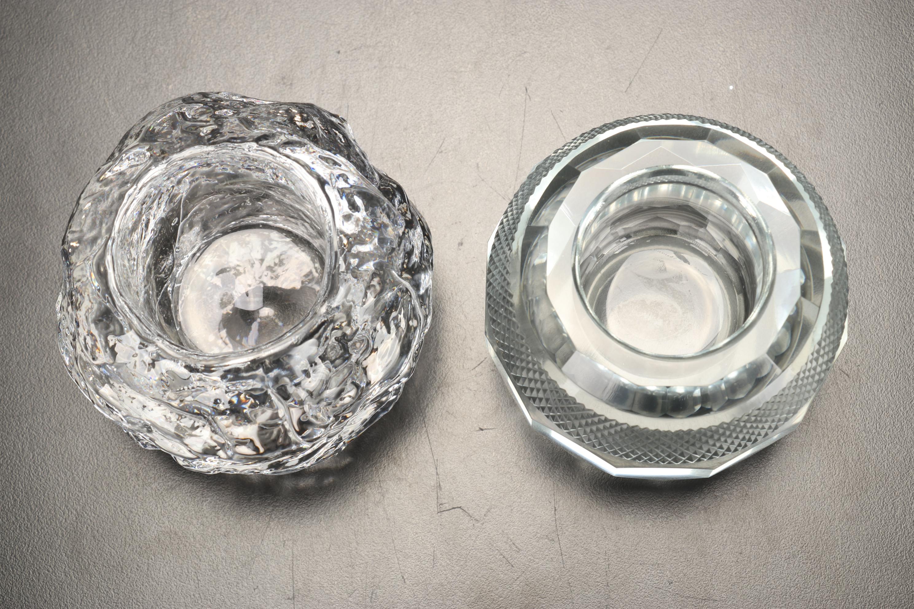 Waterford Crystal "Lismore" Hurricane Candle Holder, Kosta Boda Votive, and More