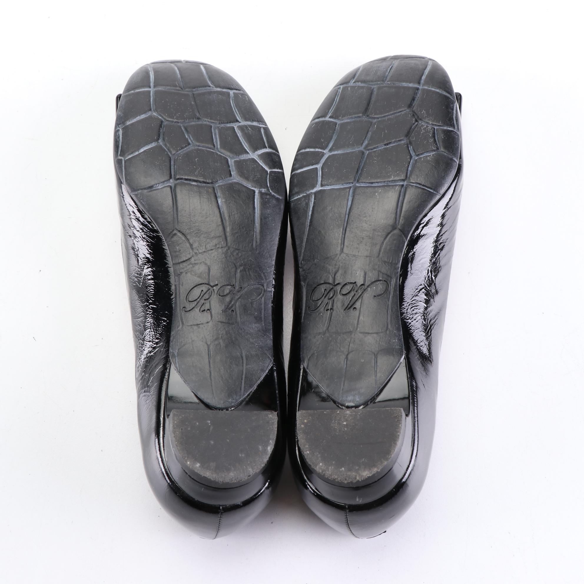 Roger Vivien Flat Buckle Shoes in Patent Leather