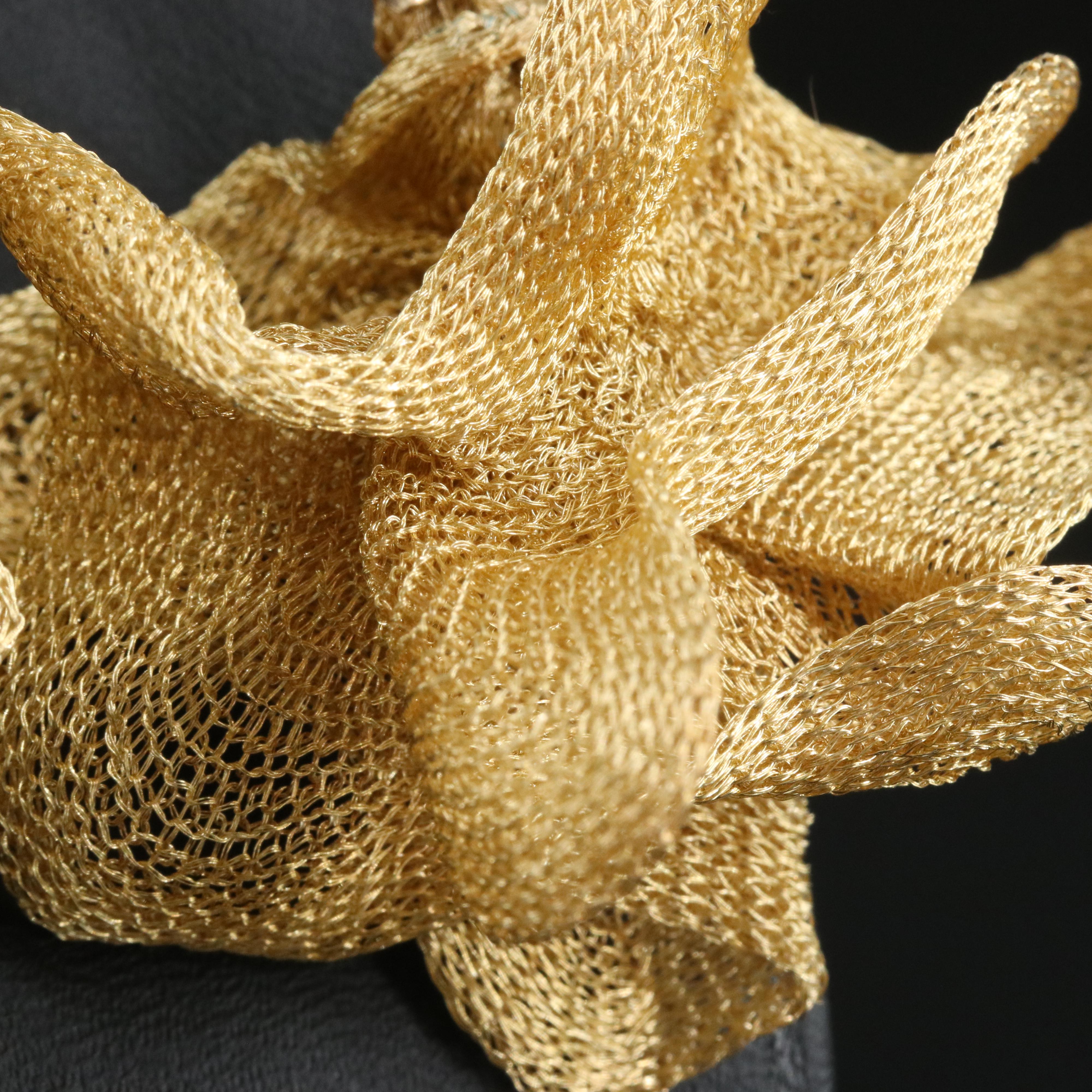 Italian 14K Knitted Freeform Earrings