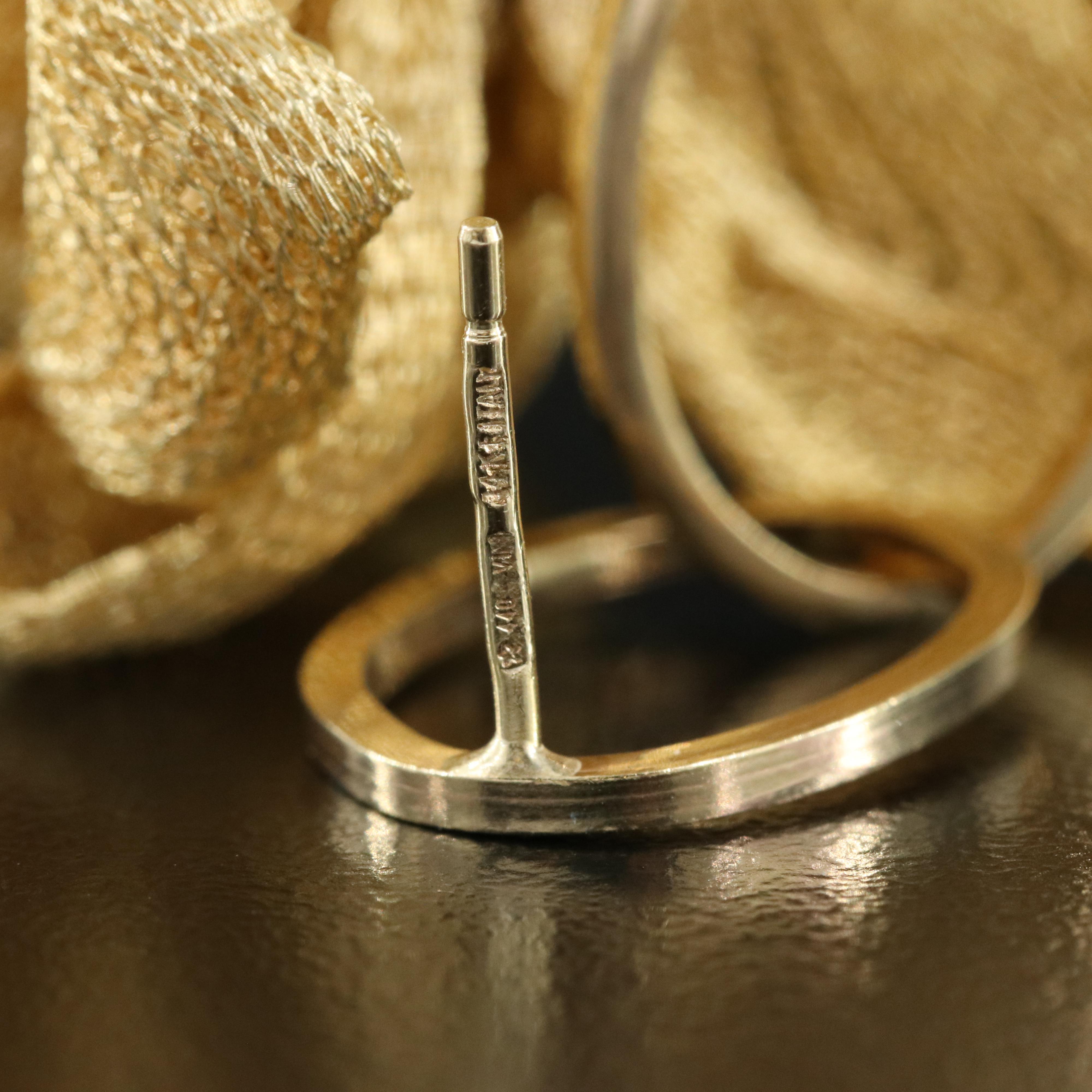 Italian 14K Knitted Freeform Earrings